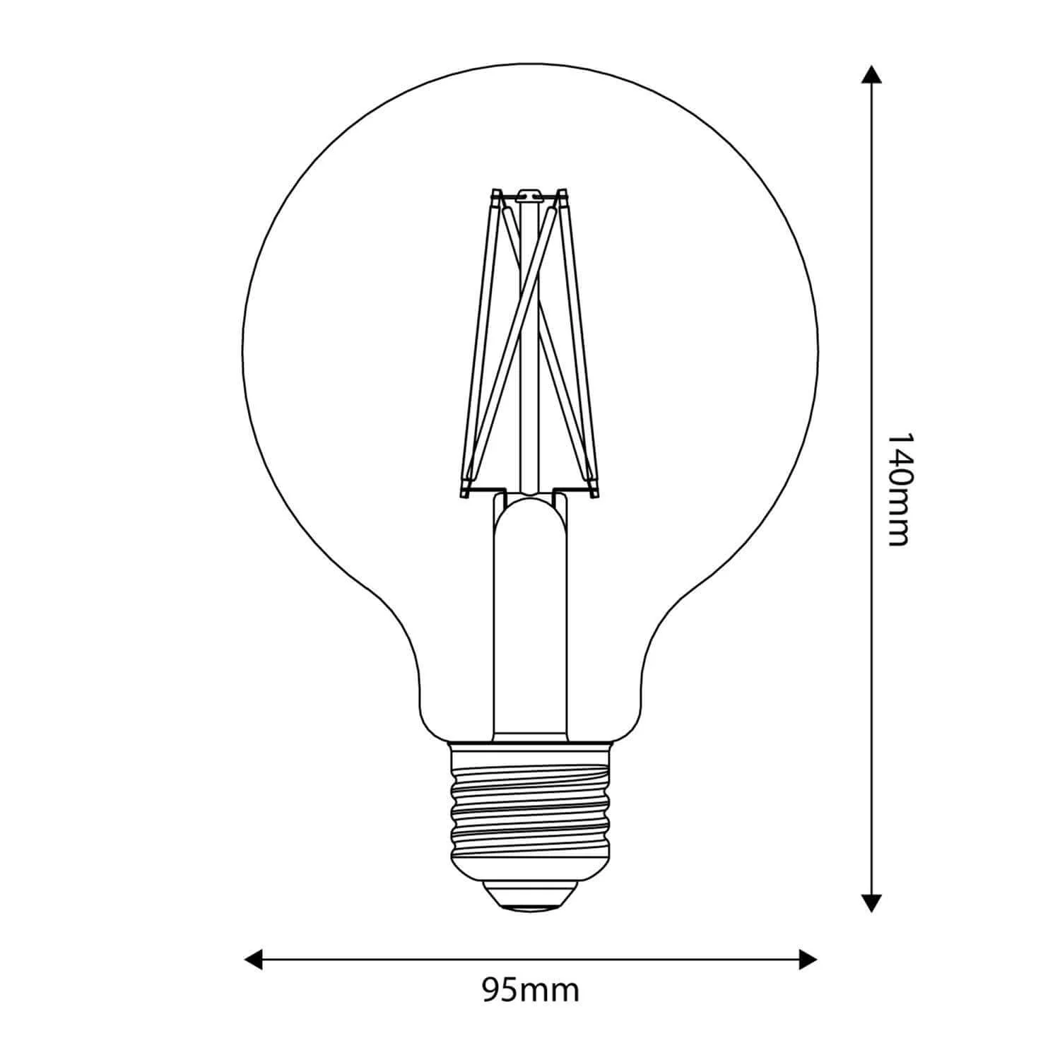 LED light bulb Porcelain Effect CRI 95 G95 12W 1521Lm E27 2700K Dimmable - P08 - Image 3