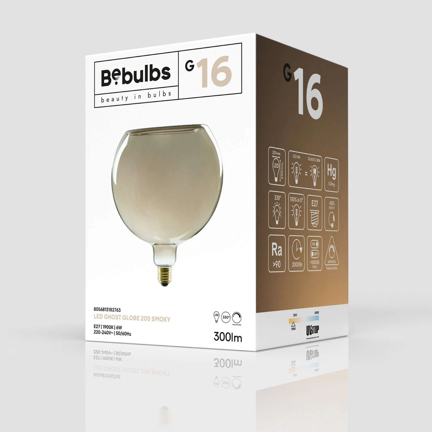 LED Light bulb Smoky Ghost Line CRI 90 G200 6W 300Lm E27 1900K Dimmable - G16 - Image 5