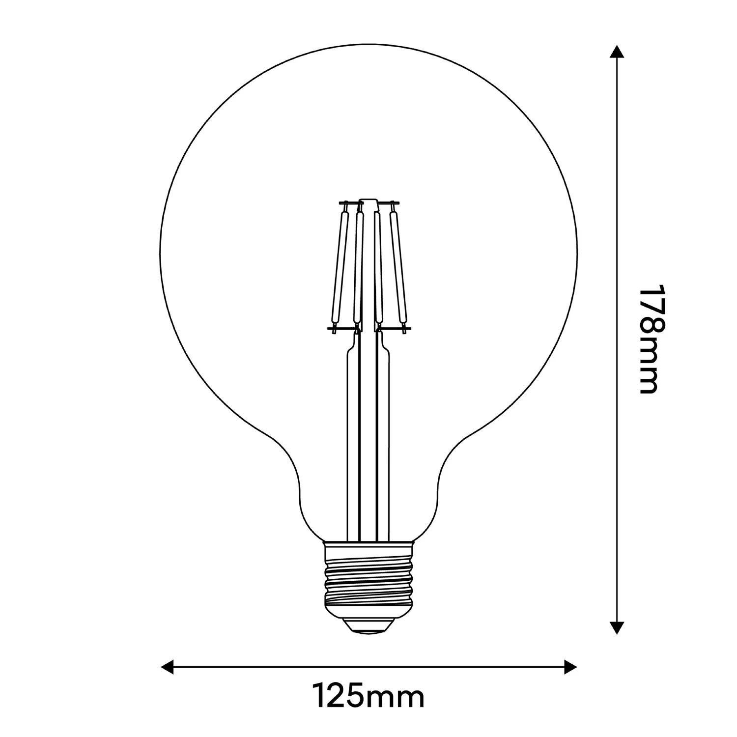 Light bulb LED Tattoo "Just Be Cool" G125 4.5W 470Lm E27 2700K Dimmable - Image 3
