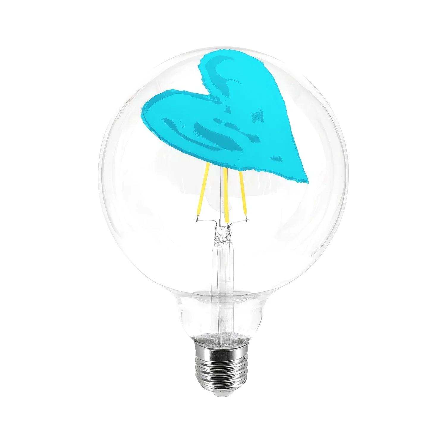 Tattoo Pop Heart LED Light bulb G125 4.5W 470Lm E27 2700K Dimmable - Light Blue