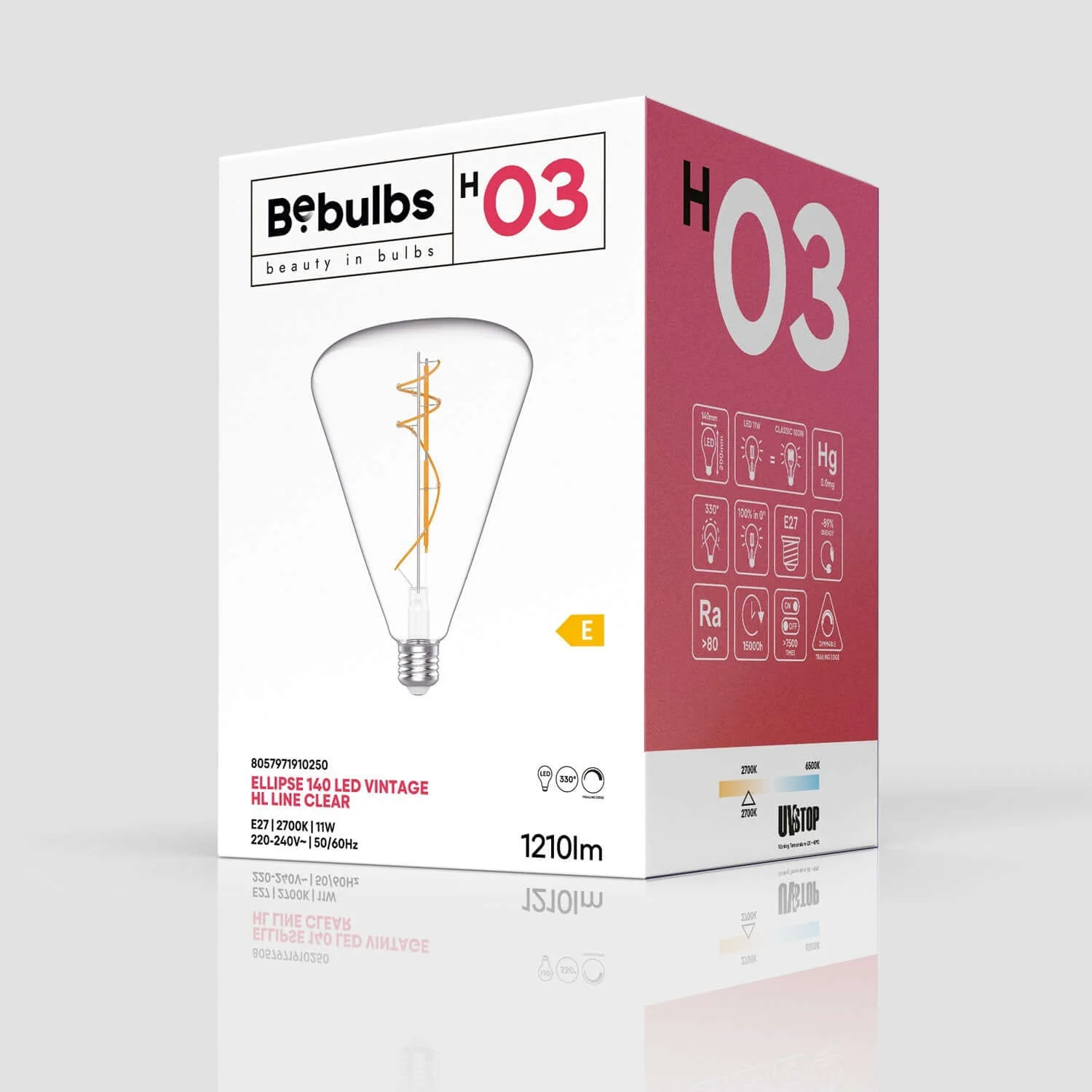 LED Light bulb Transparent Cone 140 11W 1210Lm E27 2700K Dimmable - H03 - Image 4