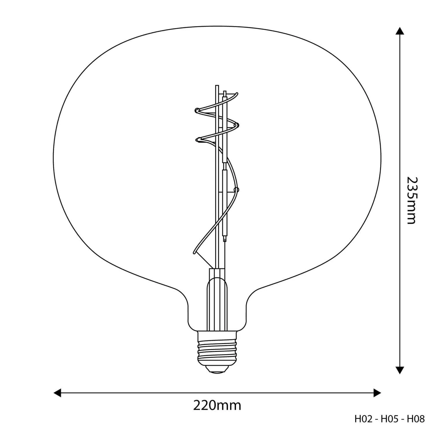 Transparent LED Light Bulb Ellipse 220 10W 1100Lm E27 2700K Dimmable - H02 - Image 3