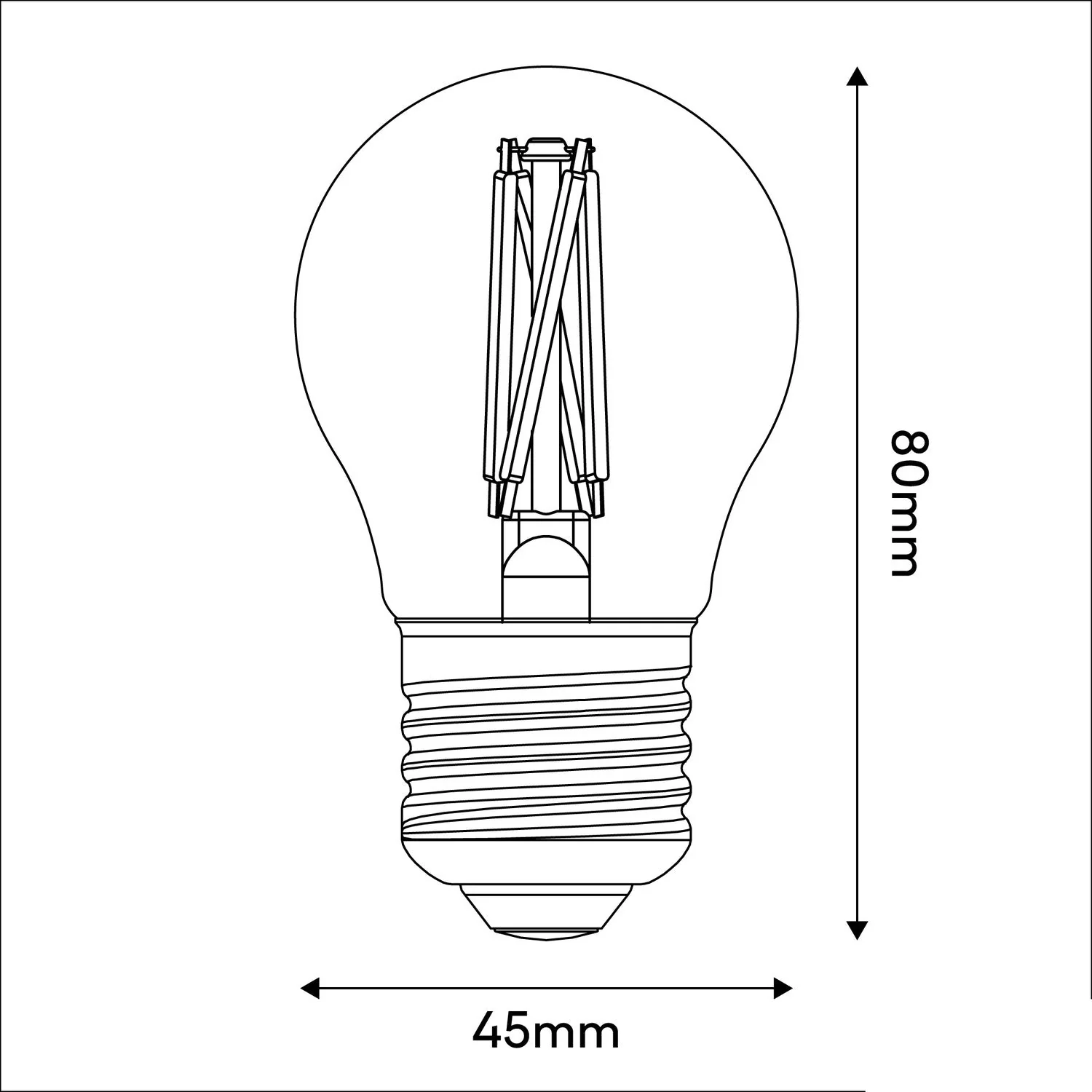 Light bulb LED cross filament Mini Globe G45 4.8W 400Lm E27 2200K Dimmable - X01 - Image 3