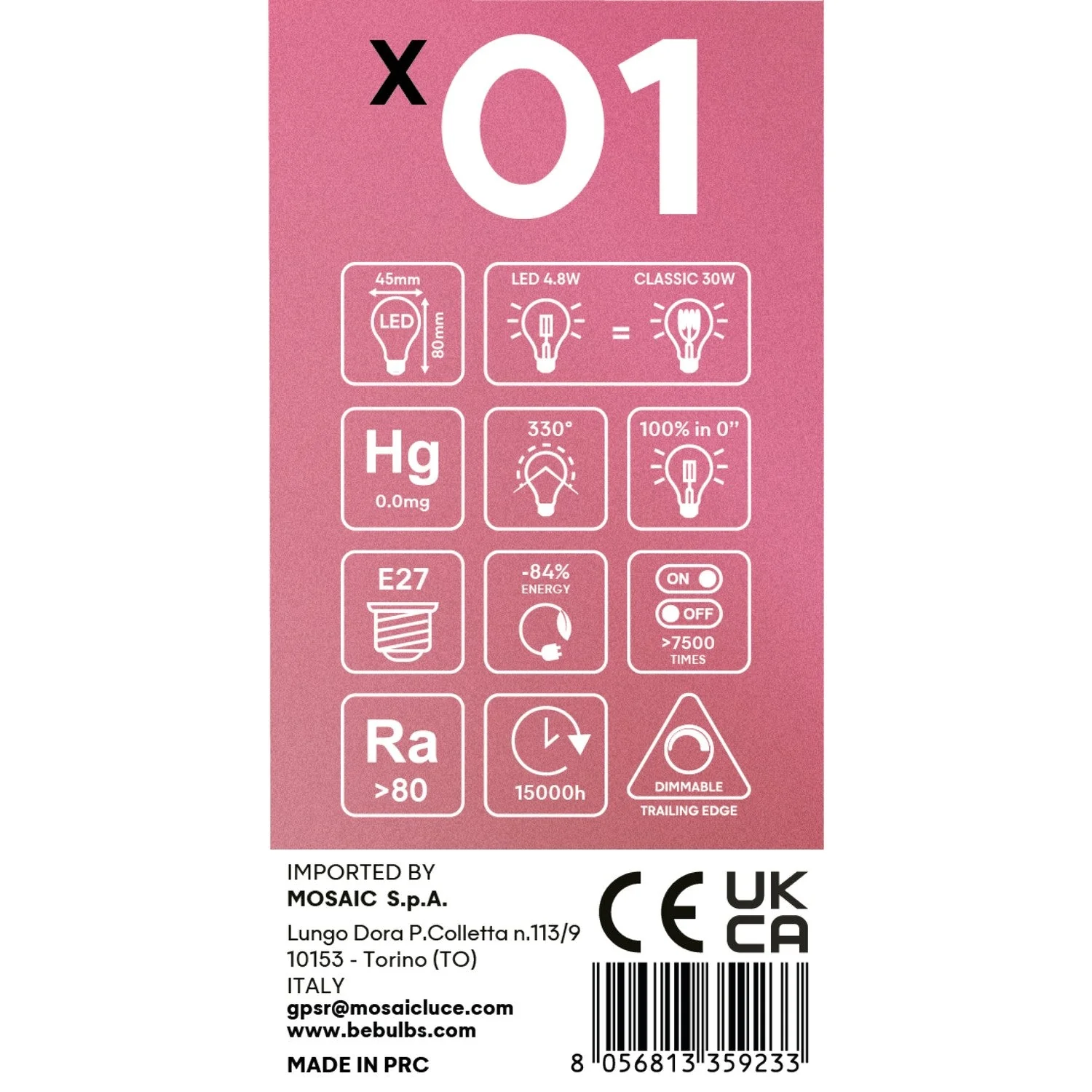 Light bulb LED cross filament Mini Globe G45 4.8W 400Lm E27 2200K Dimmable - X01 - Image 5