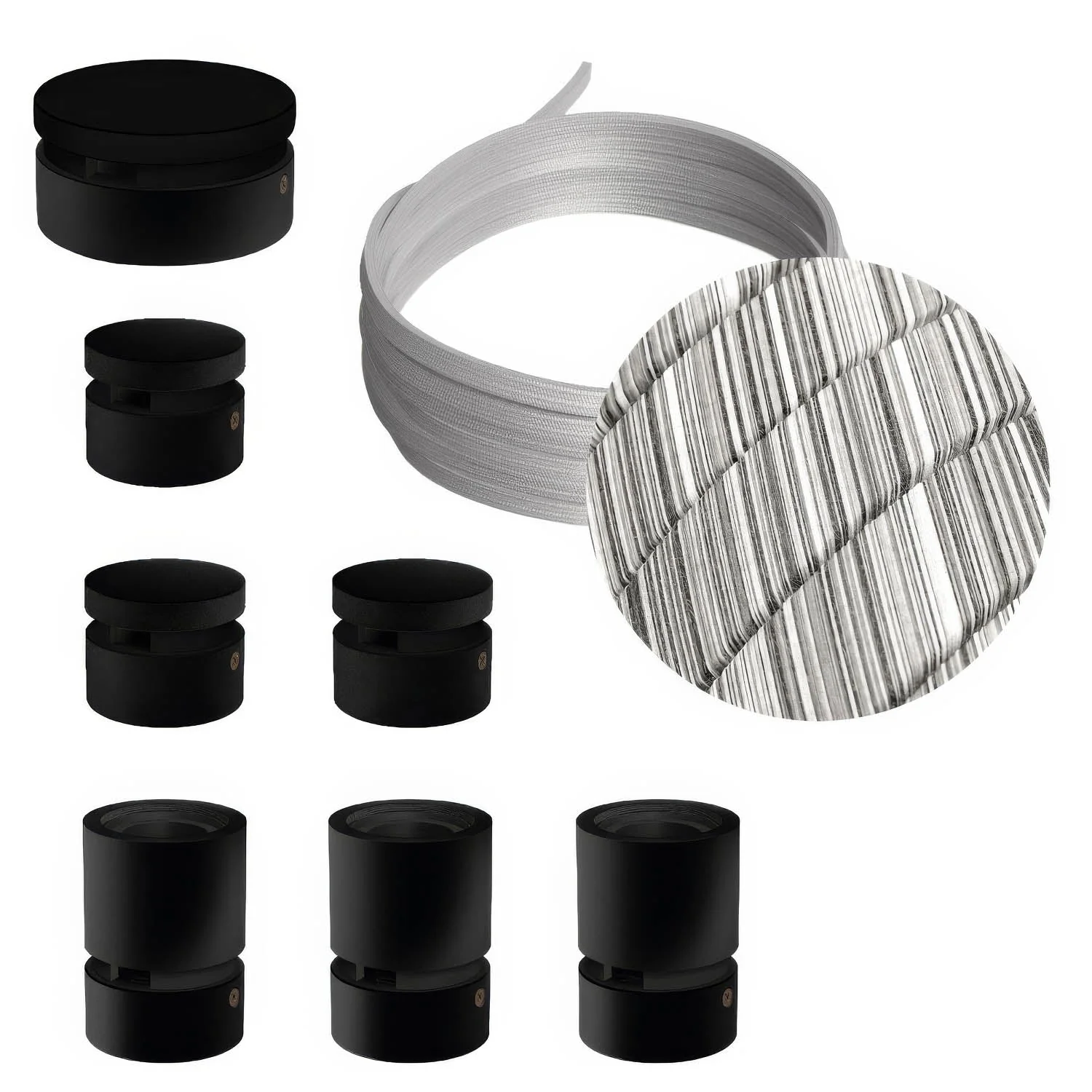 Filé Linear System Kit - with 5 m ECC37 cable for string light and 7 black painted wood components for indoor use