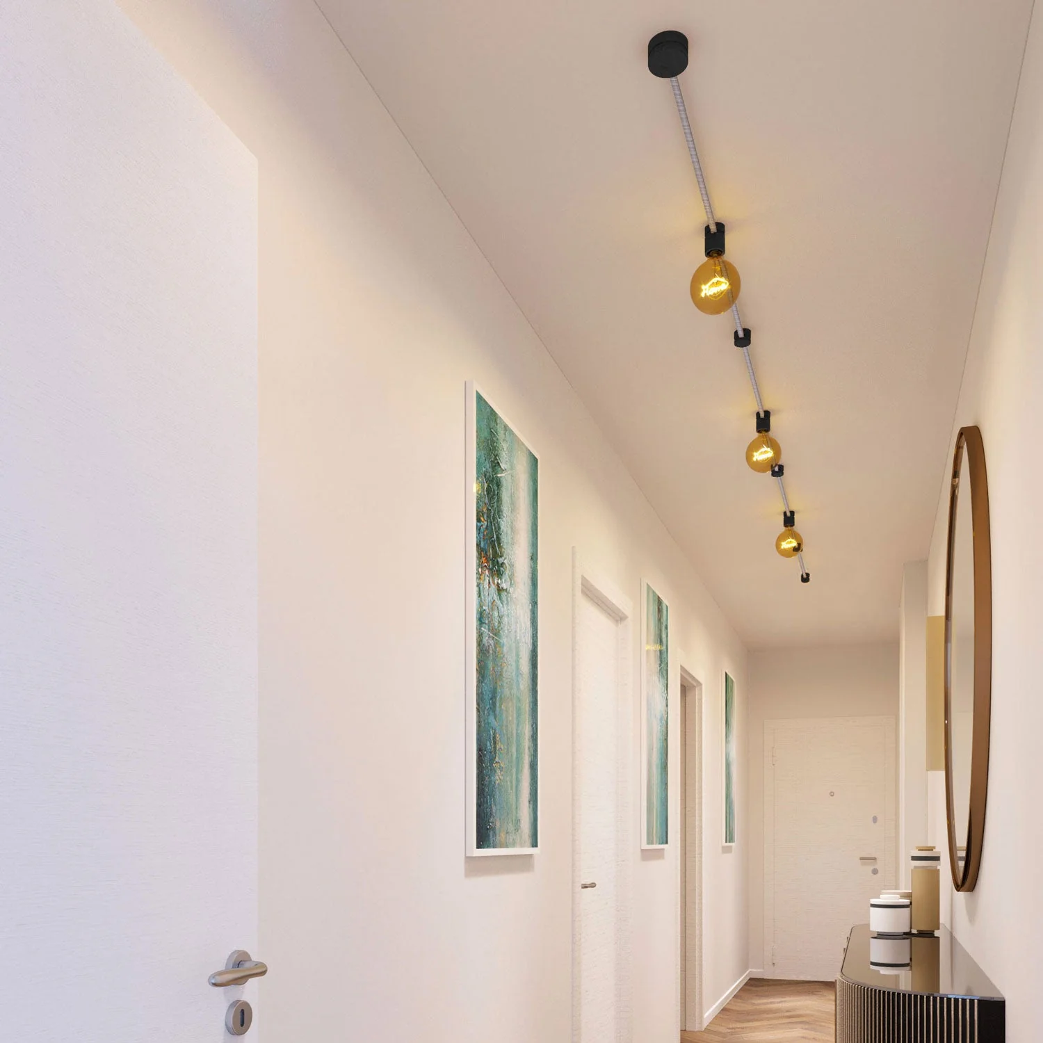 Filé Linear System Kit - with 5 m ECC37 cable for string light and 7 black painted wood components for indoor use - Image 2