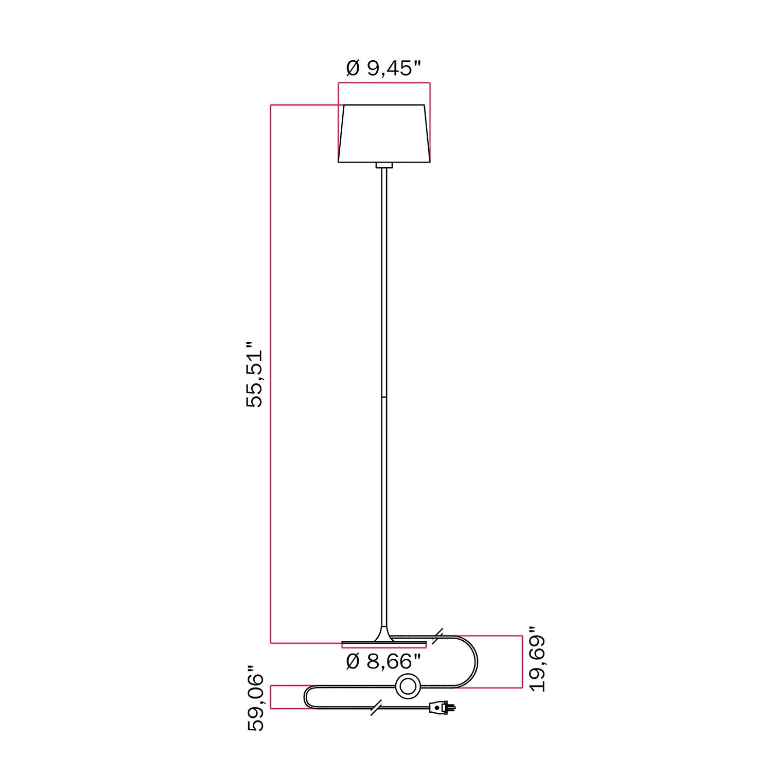 MAG-Y floor lamp with Athena fabric shade - Black - Image 6