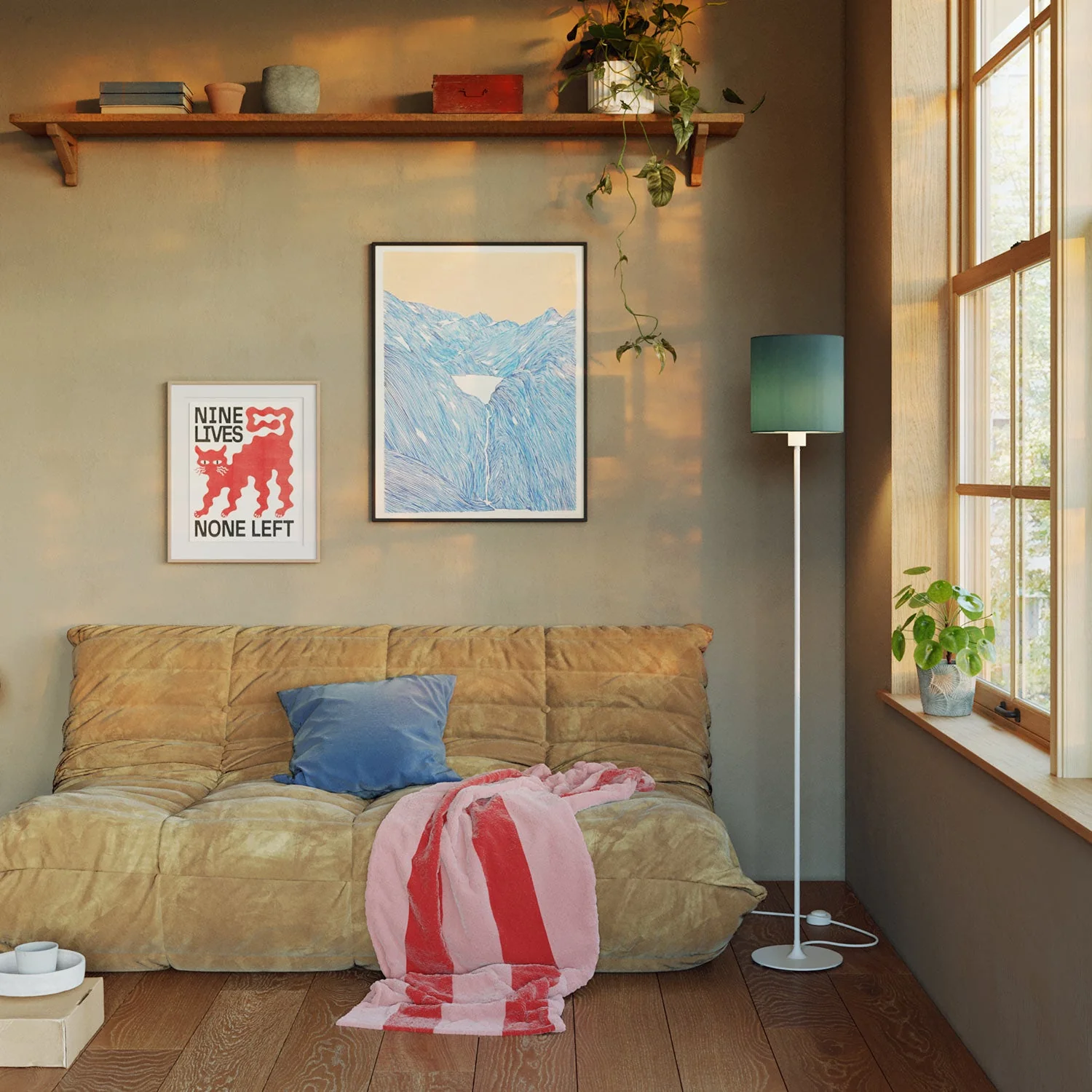 MAG-Y floor lamp with cylindrical M shade - Matt white - Image 2