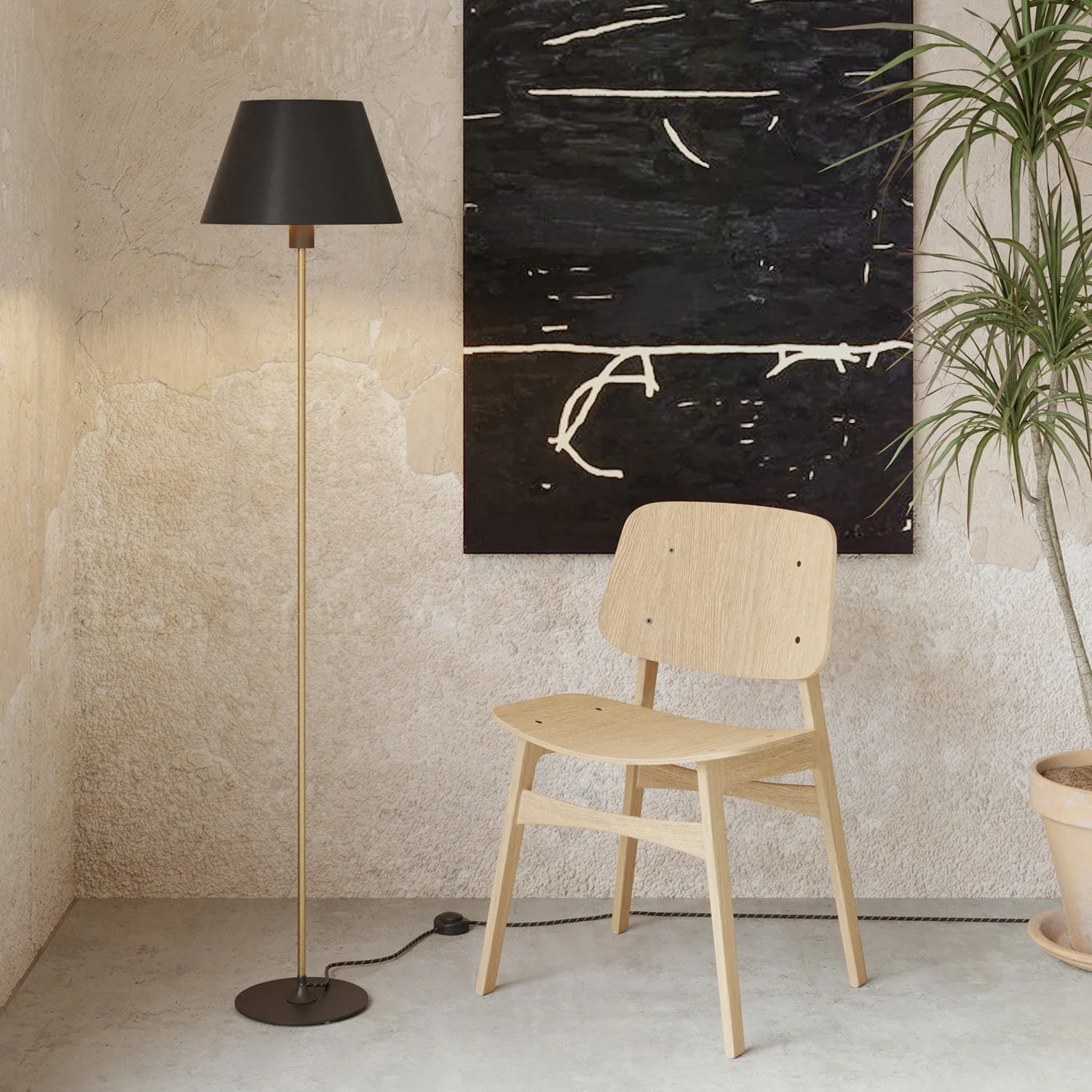 MAG-Y floor lamp with Impero M shade - Black - Image 2