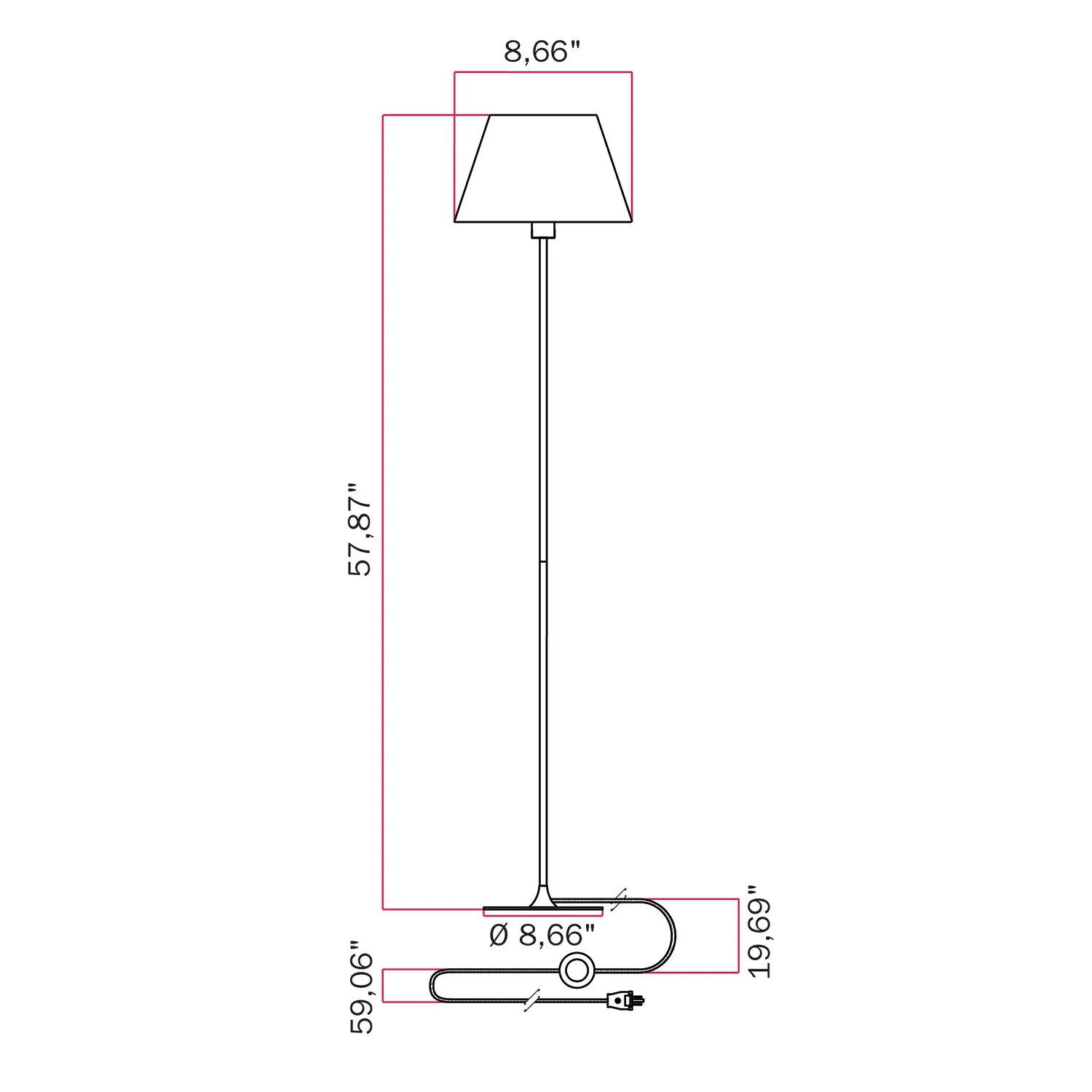 MAG-Y floor lamp with Impero M shade - Brushed copper - Image 6