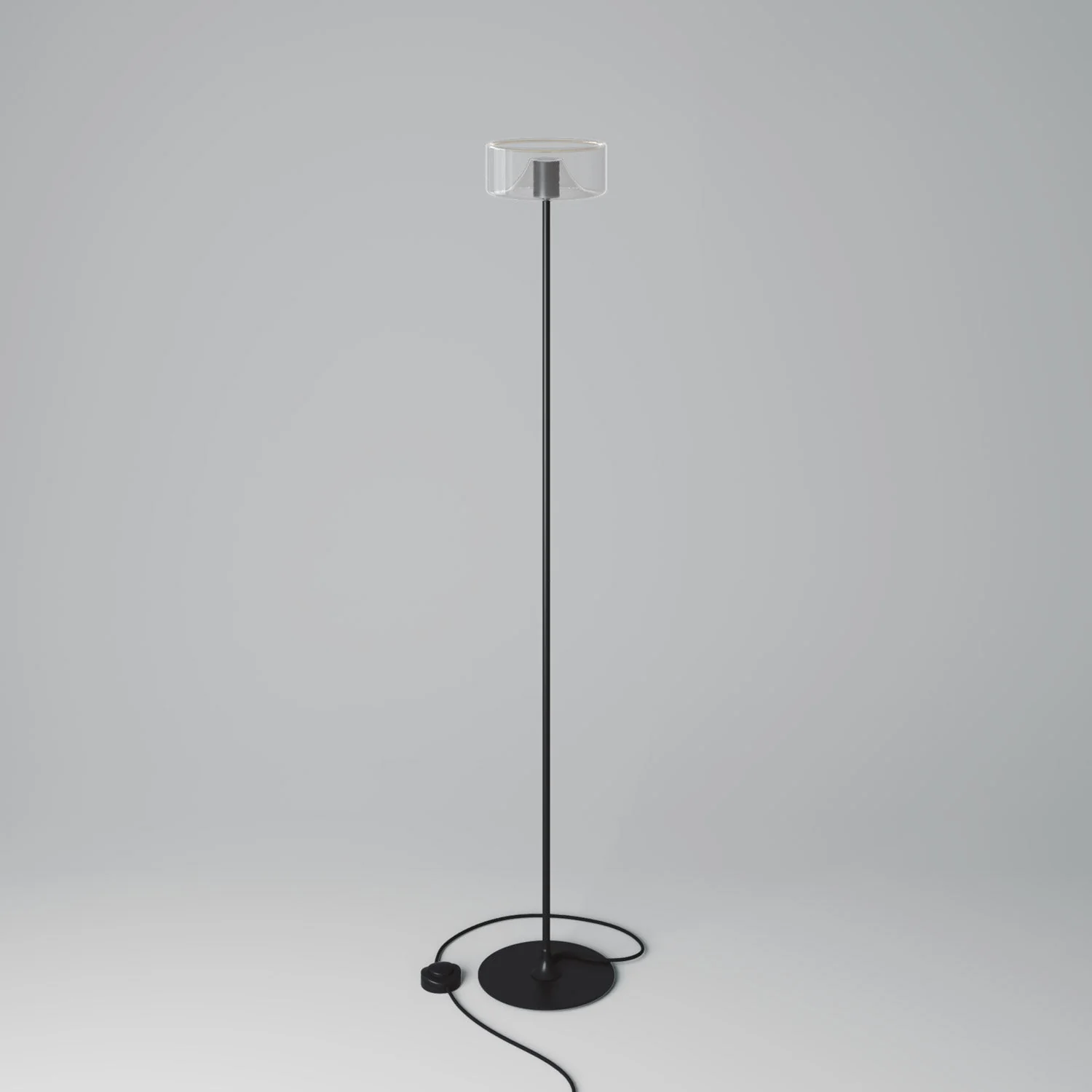 MAG-Y floor lamp with round metal base and Ghost LED bulb - Black - Image 3