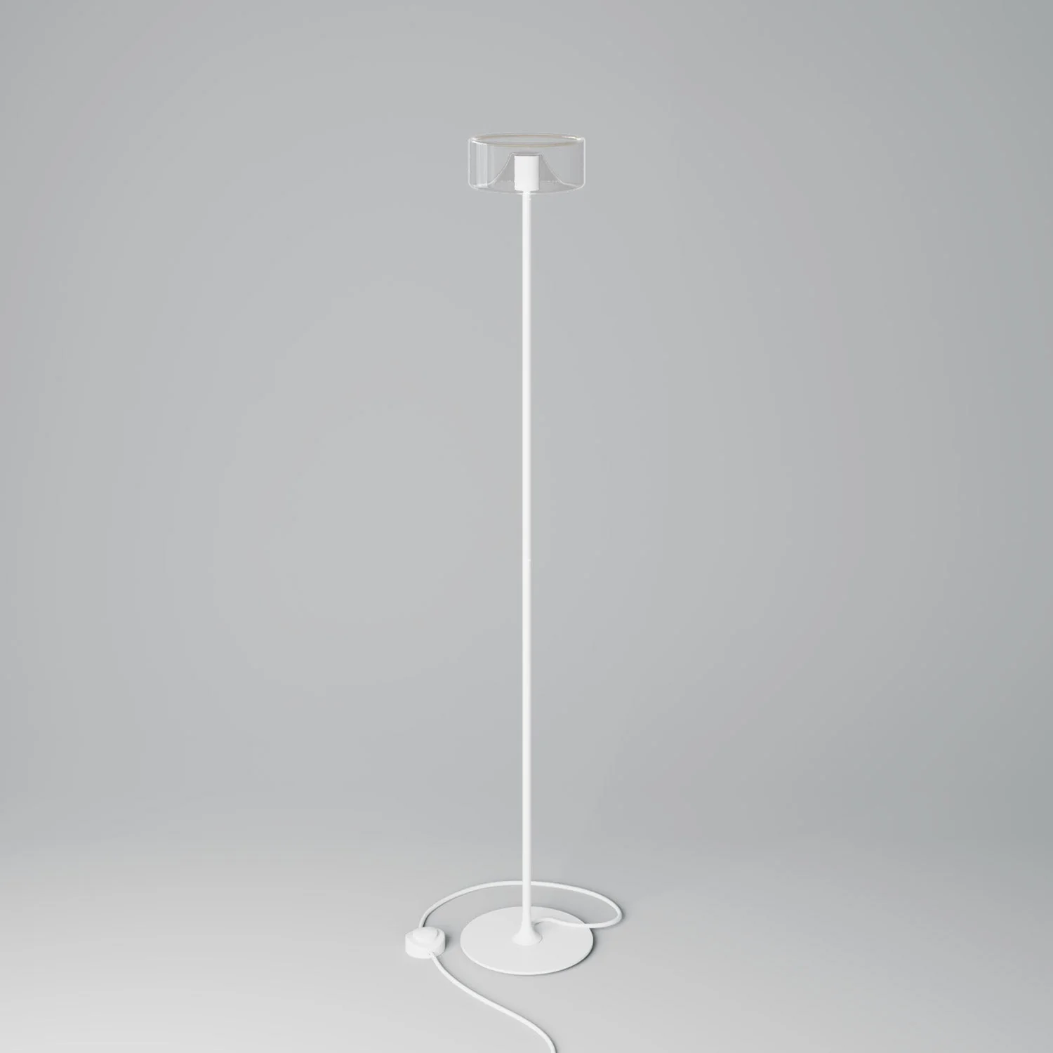 MAG-Y floor lamp with round metal base and Ghost LED bulb - Matt white - Image 3