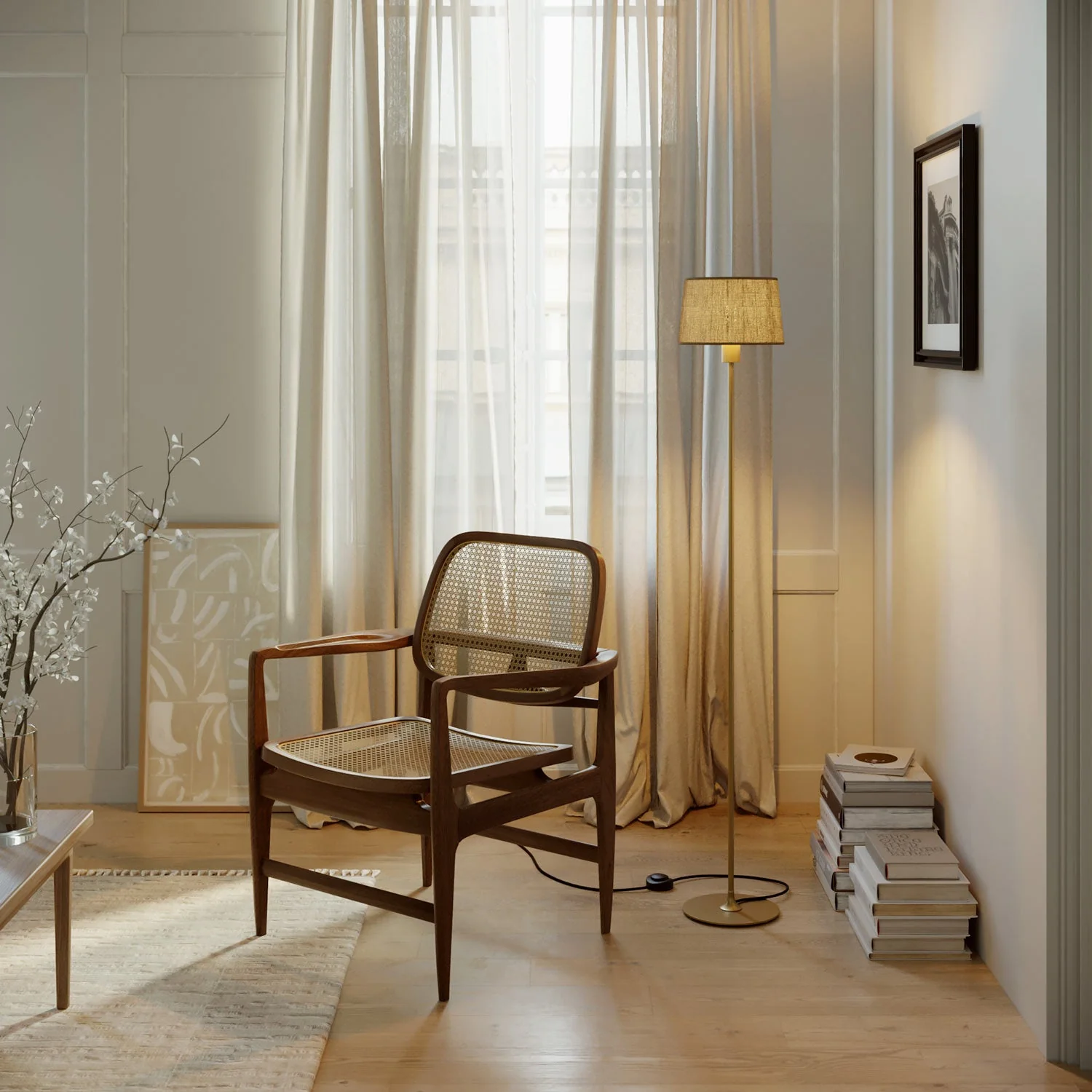 MAG-Y floor lamp with round metal base with lampshade fitting - Brushed bronze - Image 2