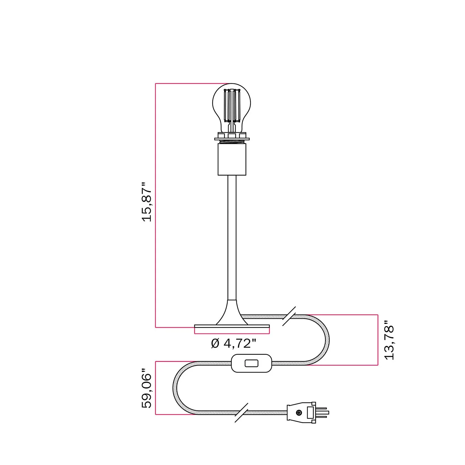 MAG-Y metal table lamp with fitting for lampshade - Matt white - Image 5