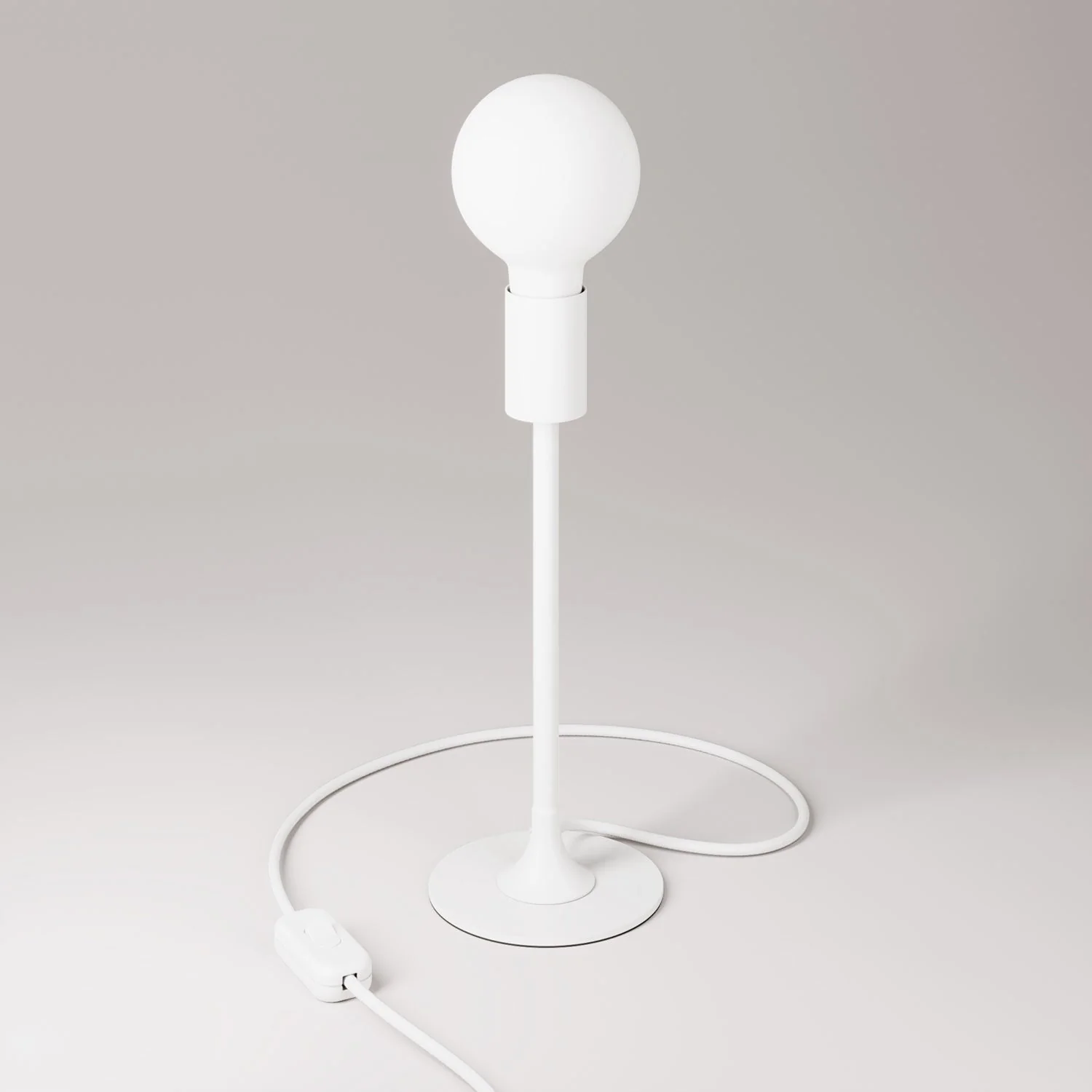 MAG-Y metal table lamp with exposed bulb - Matt white - Image 3