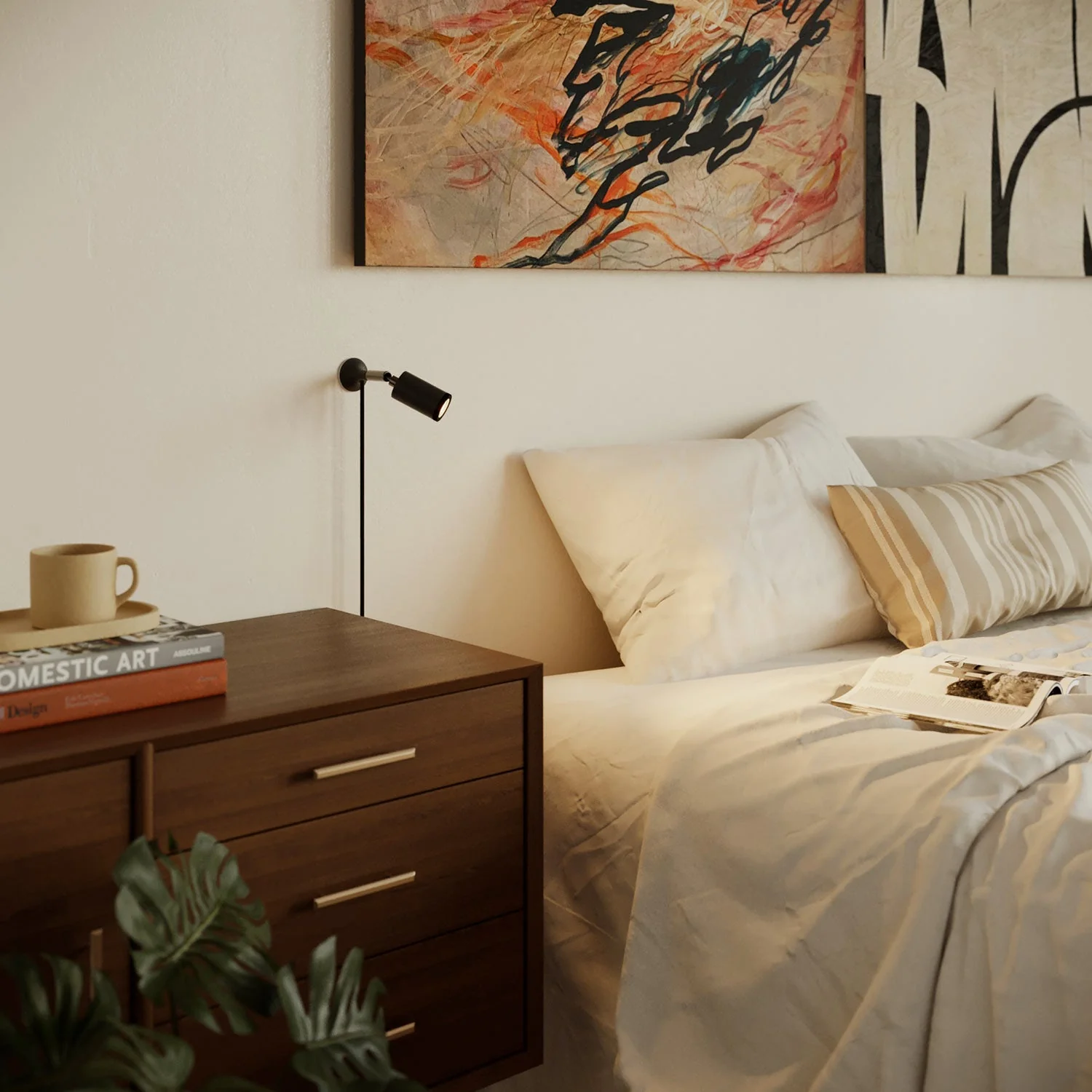 MAG-Y metal wall light with swivel joint and spotlight - Black - Image 3