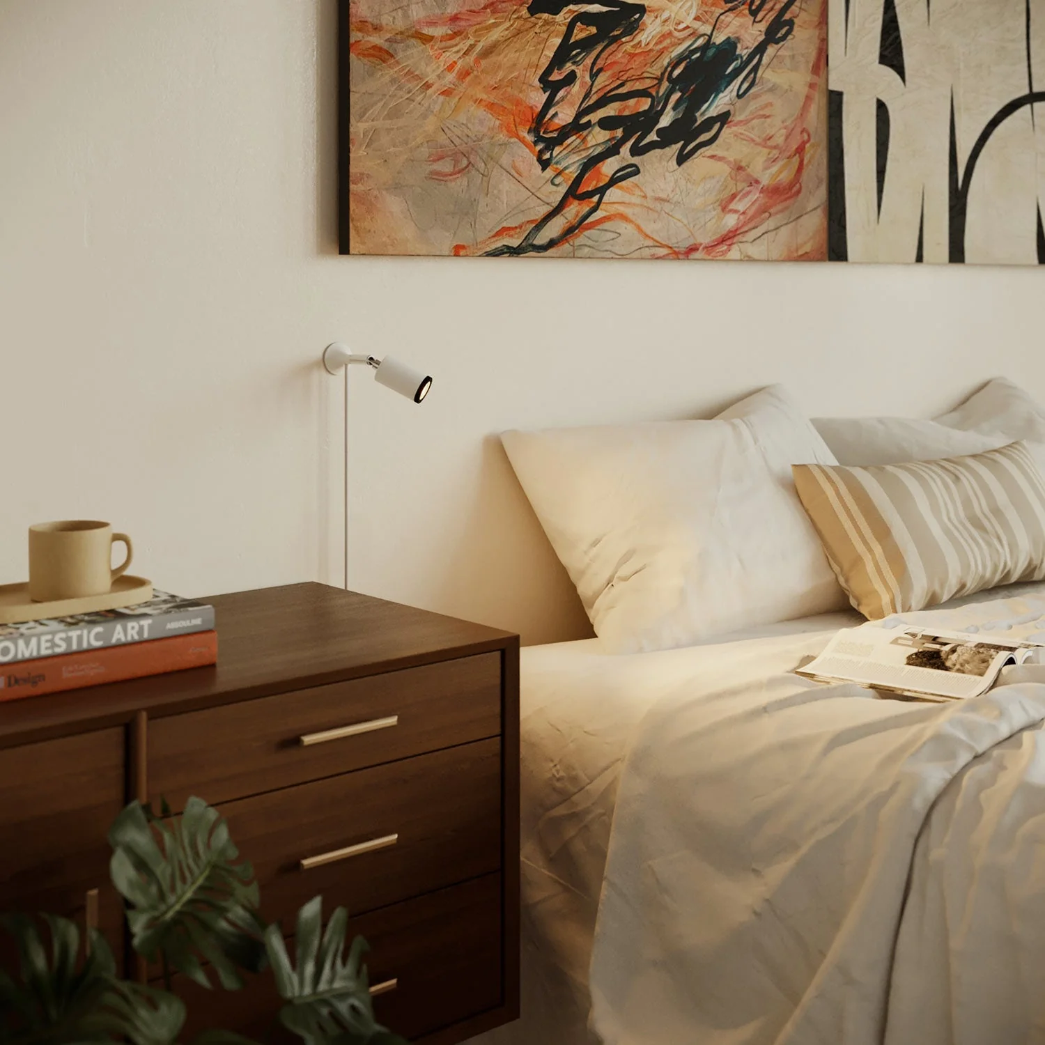 MAG-Y metal wall light with swivel joint and spotlight - Matt white - Image 3
