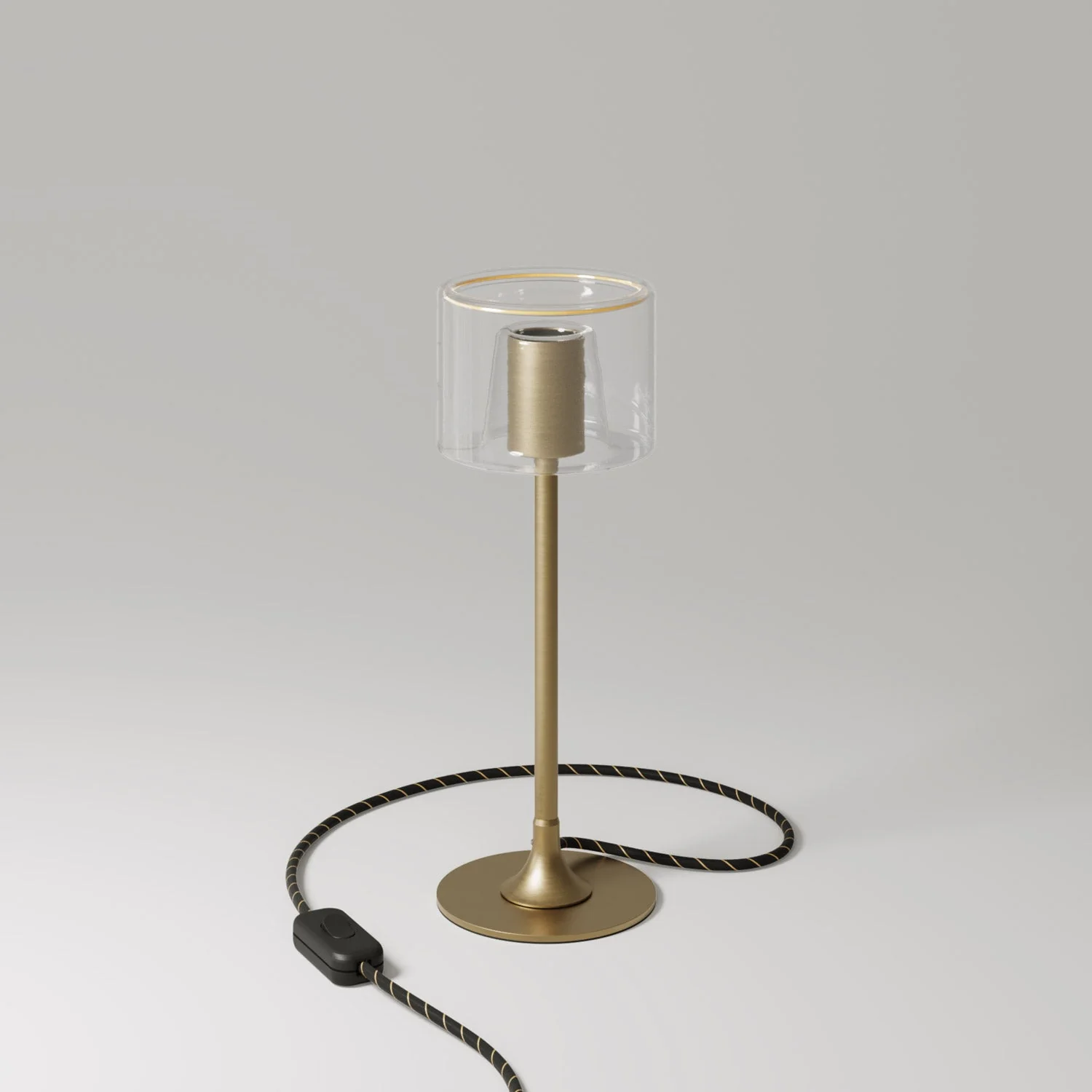 MAG-Y table lamp with round metal base and clear Ghost G03 bulb - Brushed bronze - Image 3