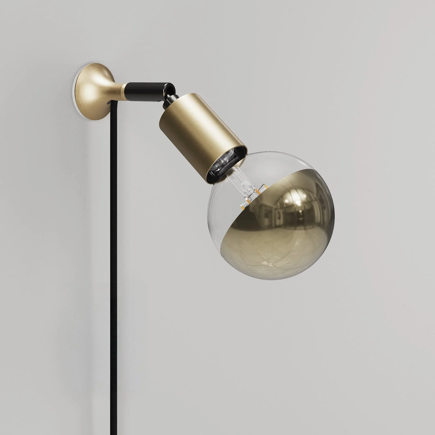 MAG-Y wall lamp with joint and metal dome bulb - Brushed bronze - Image 3