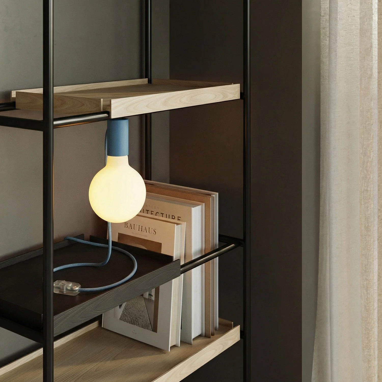 Magnetic plug-in lamp with E27 fitting and UK Plug - Blue - Image 2
