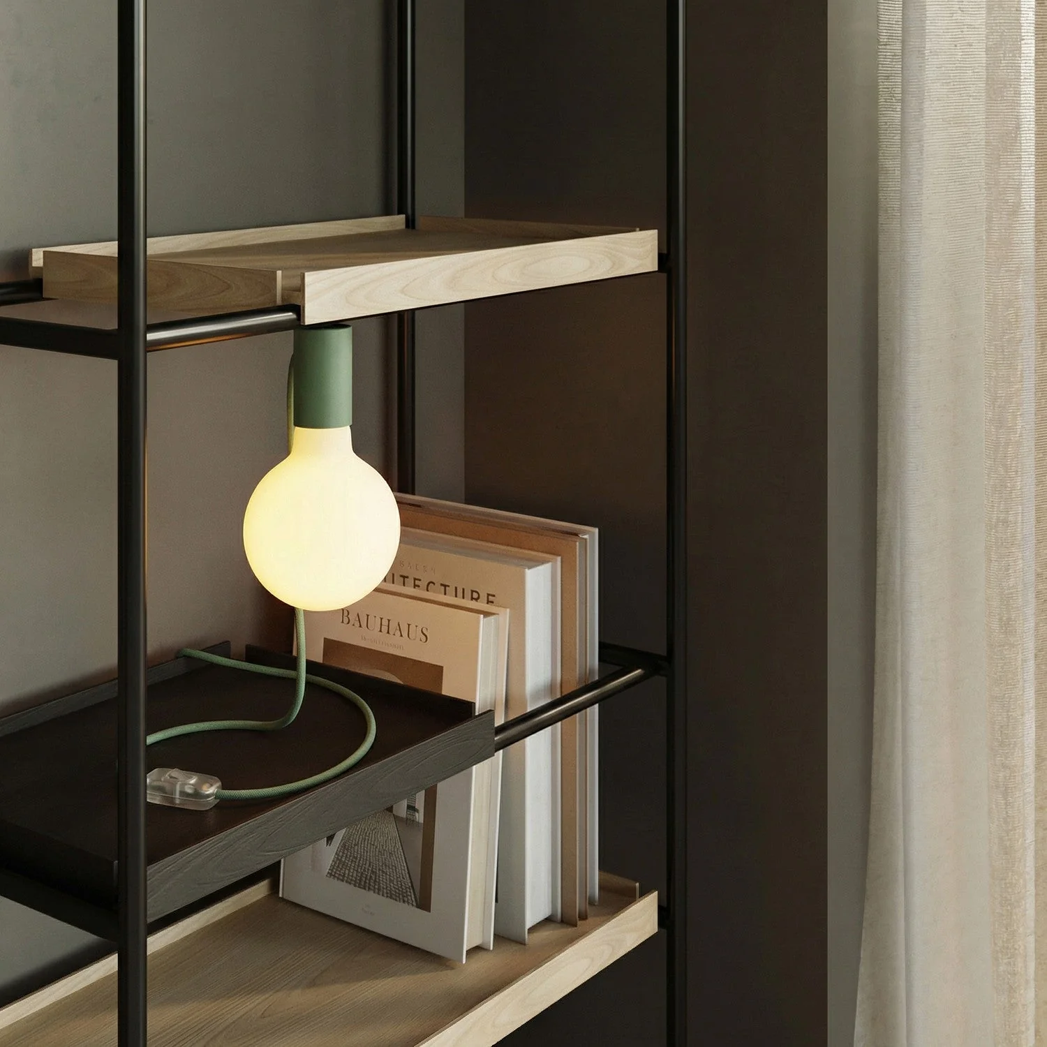 Magnetic plug-in lamp with E27 fitting and UK Plug - Green - Image 2
