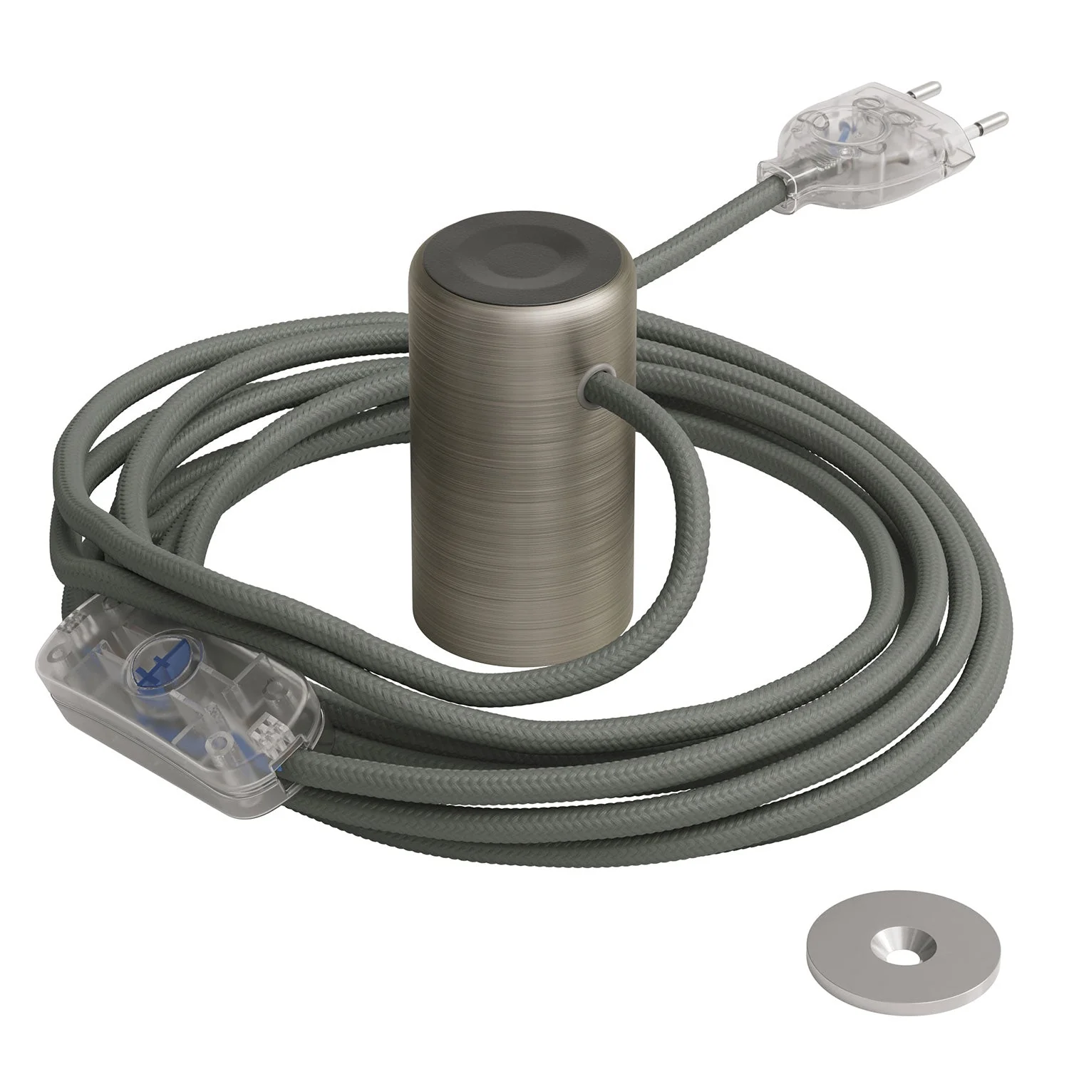 Magnetico®-Plug Elegant, ready-to-use magnetic lamp holder - Satin titanium