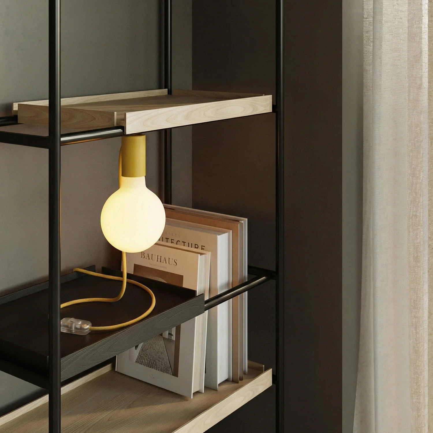 Magnetic plug-in lamp with E27 fitting - Yellow - Image 2
