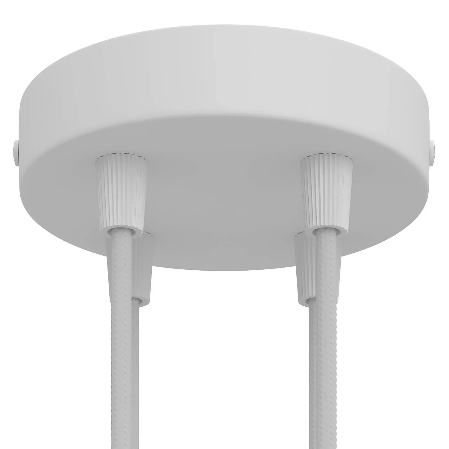 Cylindrical metal ceiling rose kit with 4 holes - Matt white