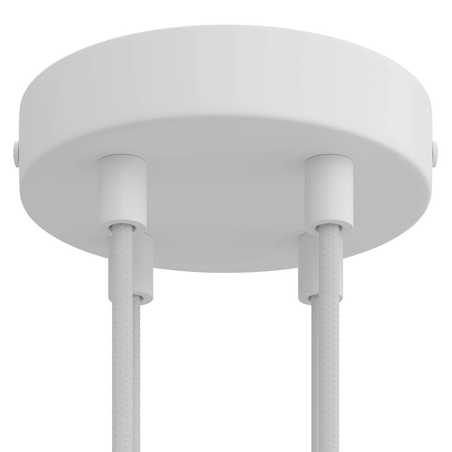 Cylindrical metal ceiling rose kit with 4 holes - Matt white - Image 6
