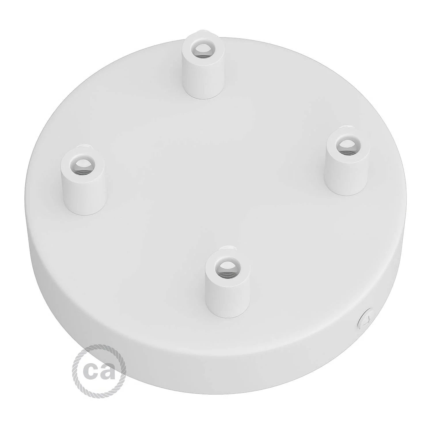 Cylindrical metal ceiling rose kit with 4 holes - Matt white - Image 7