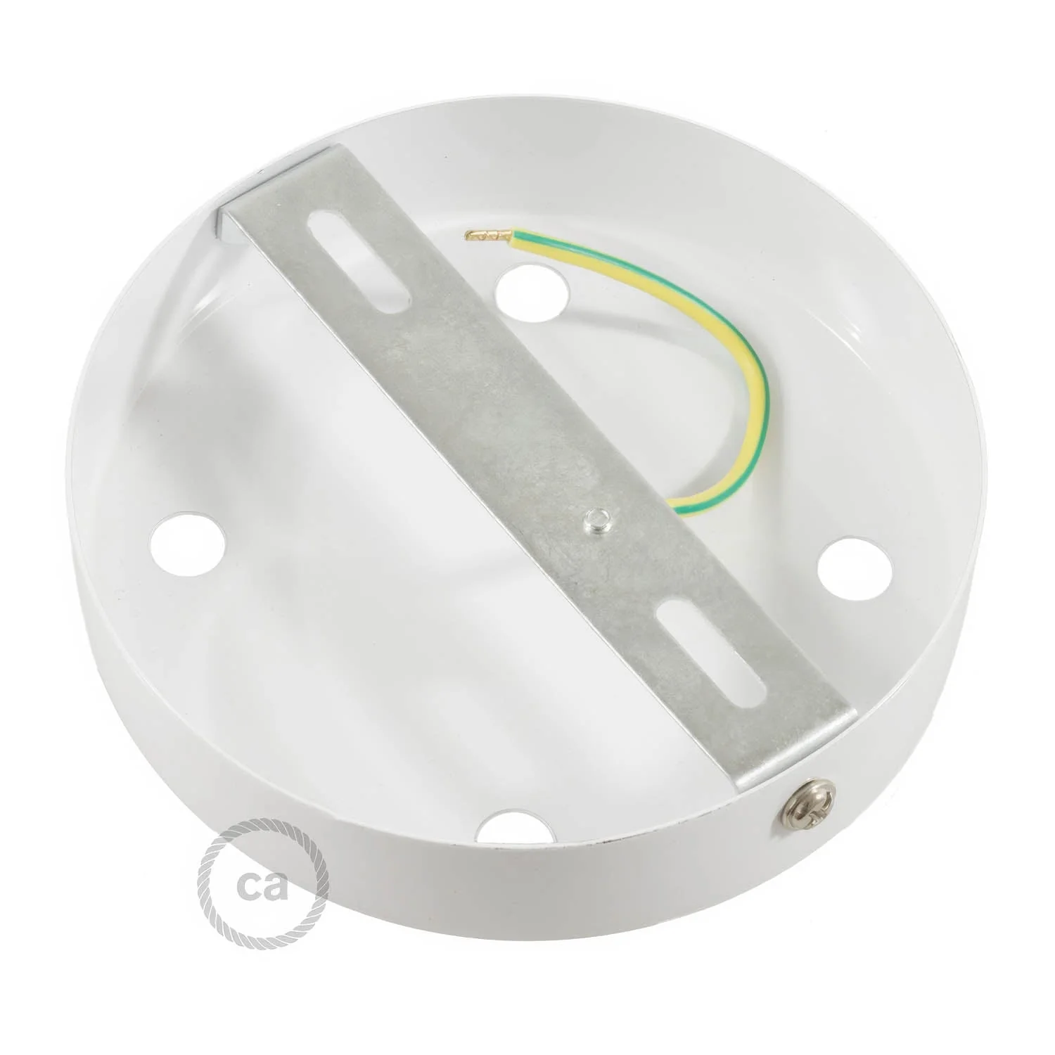Cylindrical metal ceiling rose kit with 4 holes - Matt white - Image 9