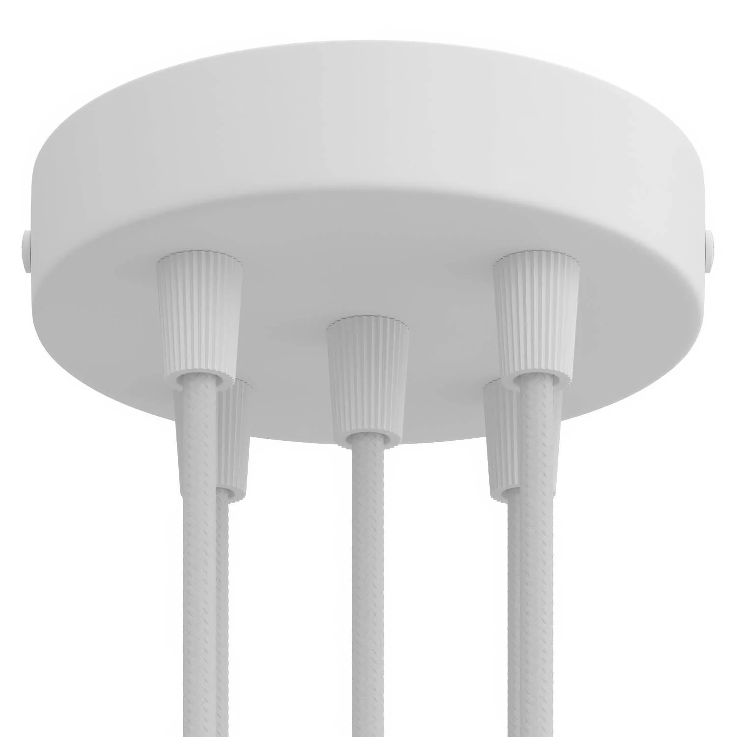Cylindrical ceiling rose kit in metal with 5 holes - Matt white