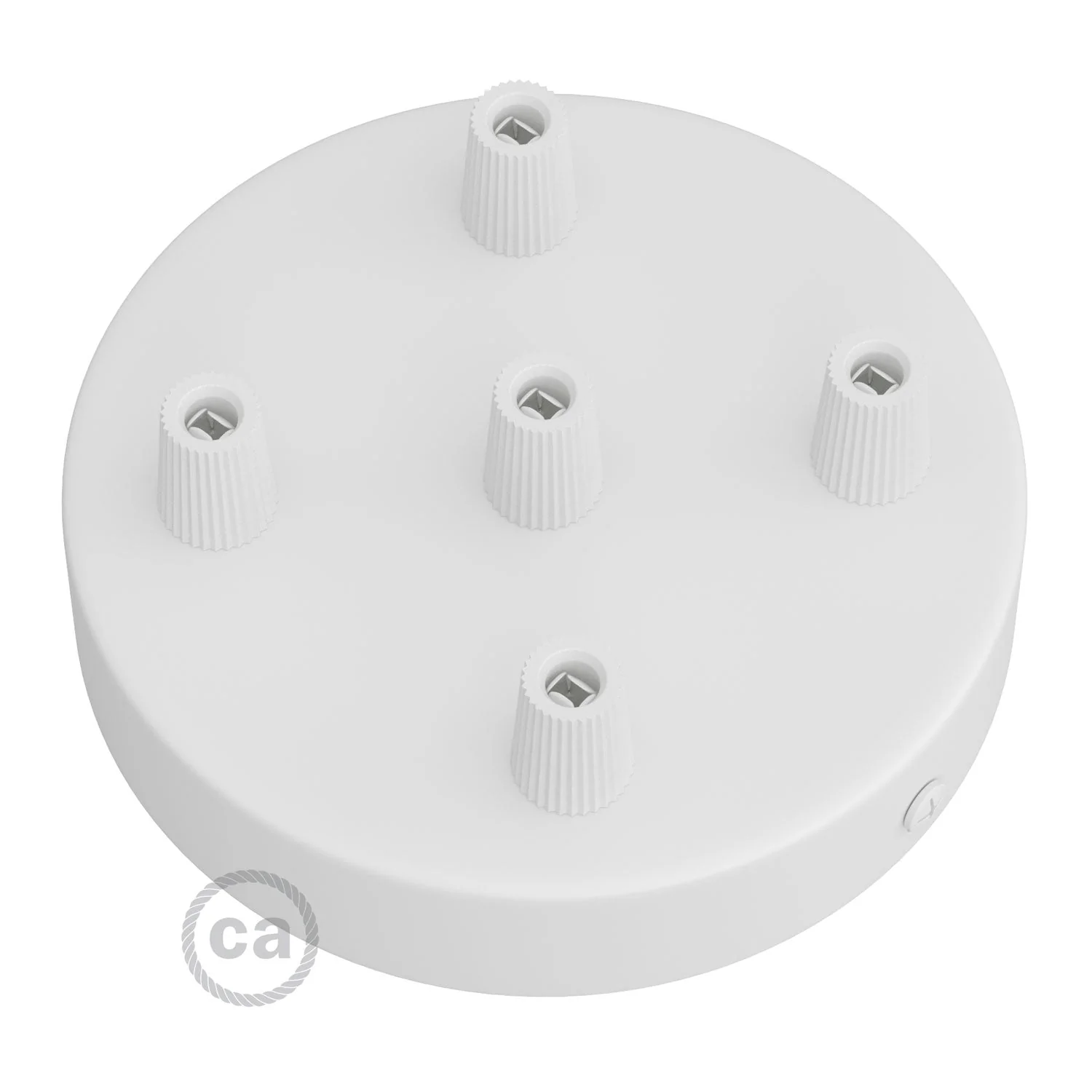 Cylindrical ceiling rose kit in metal with 5 holes - Matt white - Image 2