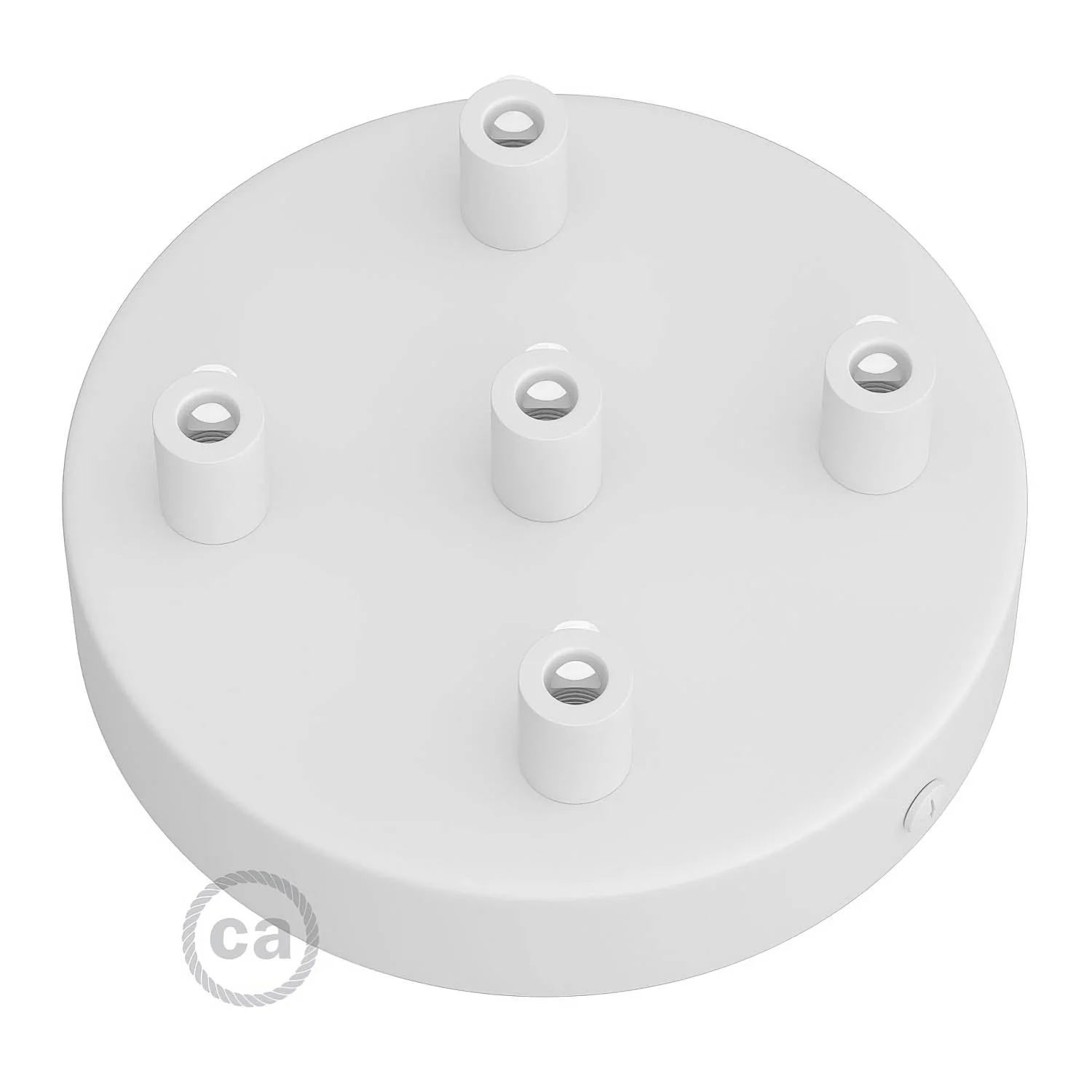 Cylindrical ceiling rose kit in metal with 5 holes - Matt white - Image 7