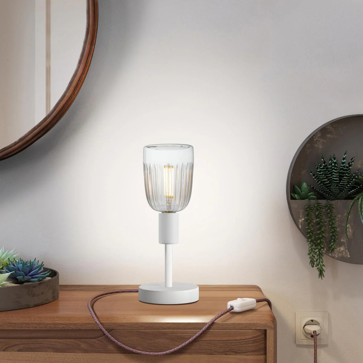 Alzaluce Tiche table lamp in metal - Matt white - Image 2