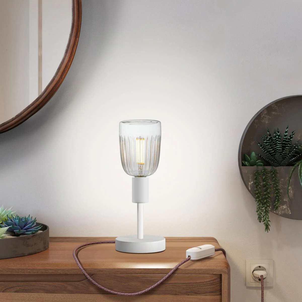 Alzaluce Tiche table lamp in metal - Matt white - Image 6