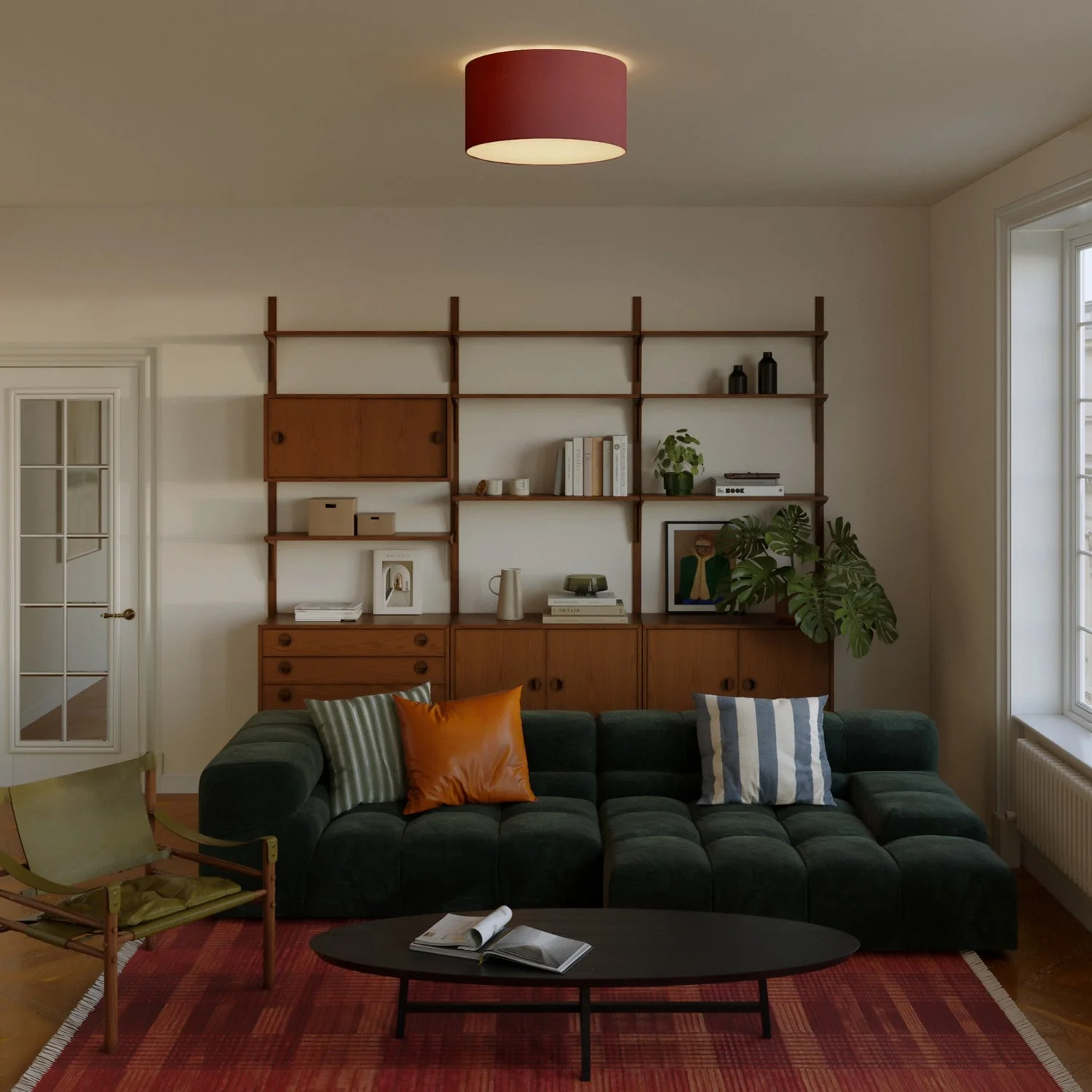 Medium fabric ceiling light - Made in Italy - Arenal Bordeaux - Image 2