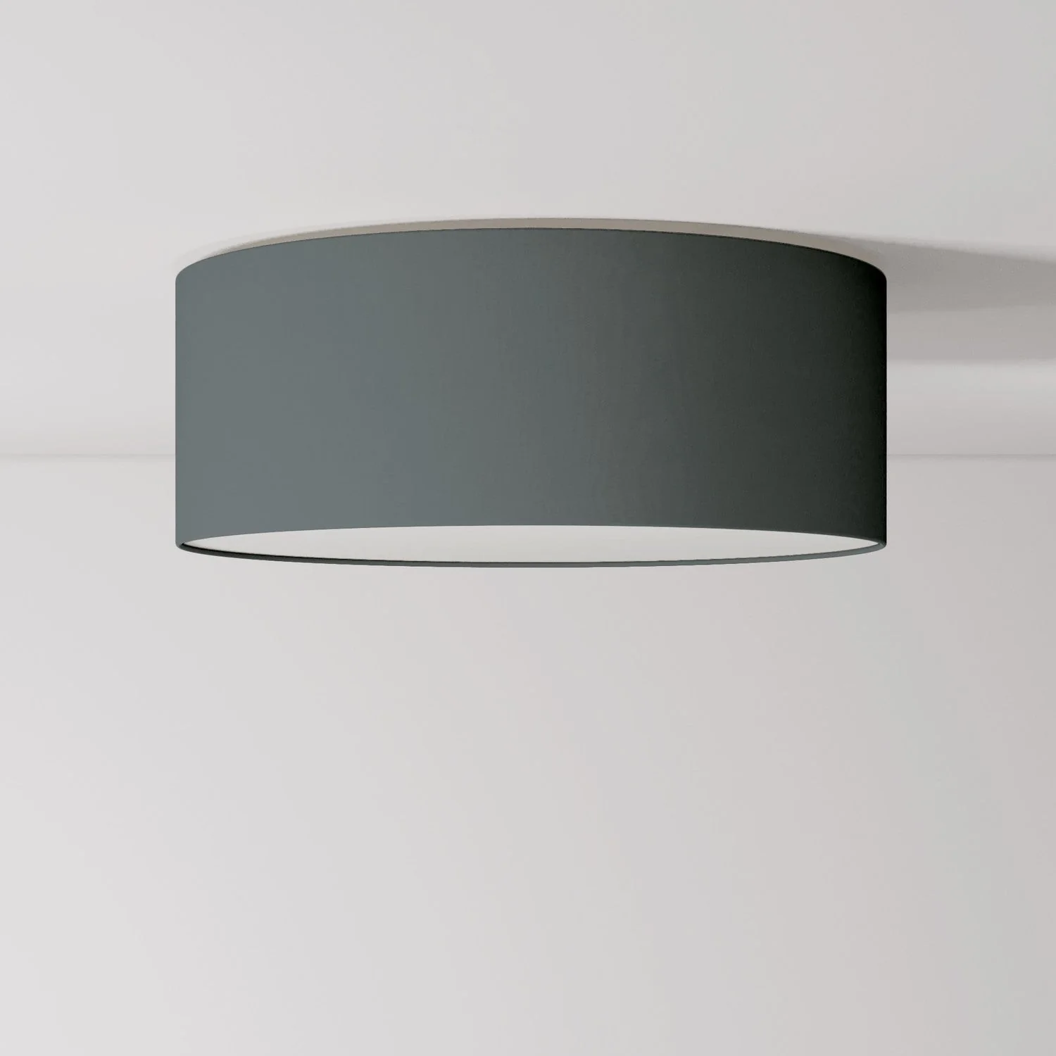 Medium Slim Fabric Ceiling Light - Made in Italy - Dark Gray Canvas