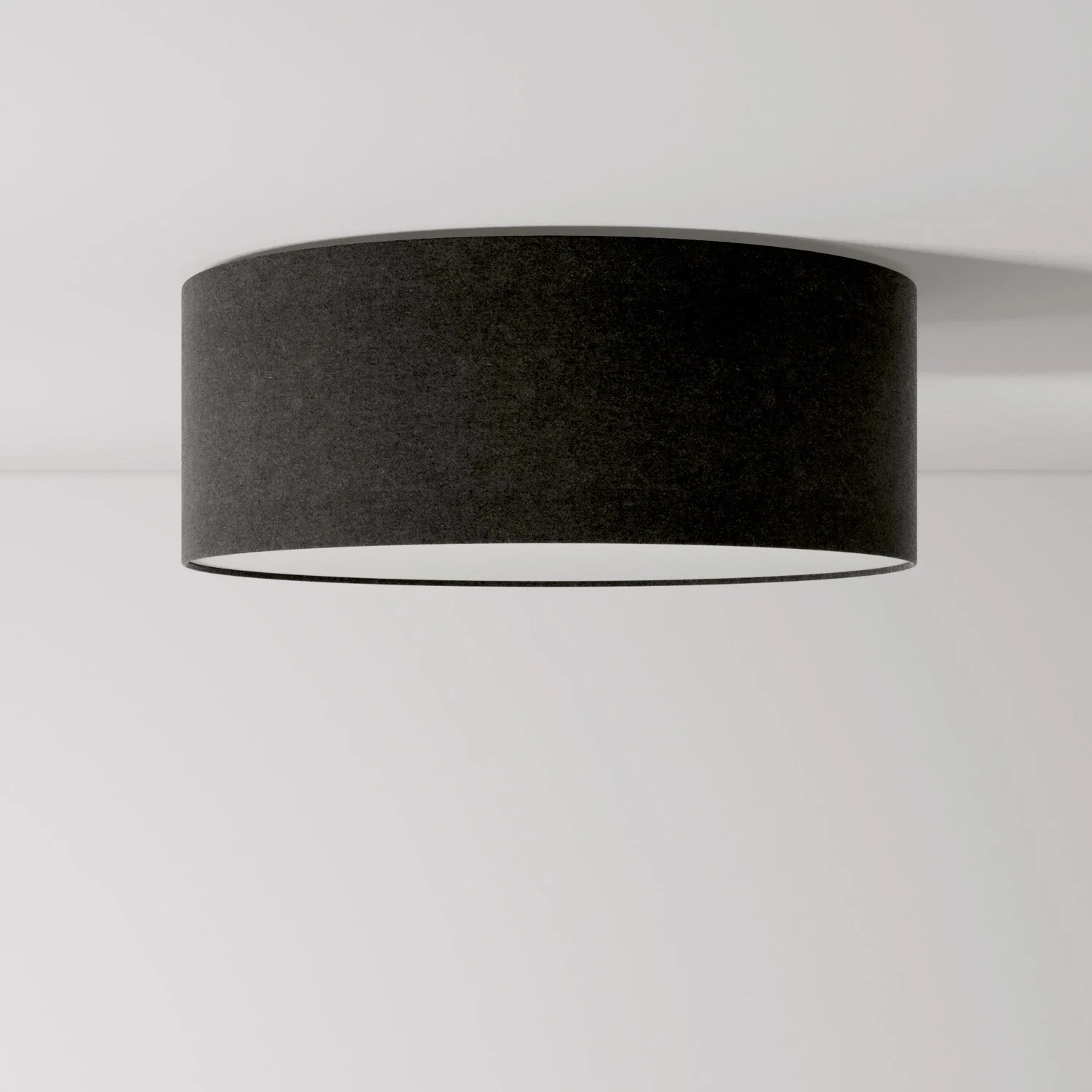 Medium Slim Fabric Ceiling Light - Made in Italy - Dark Gray Wool