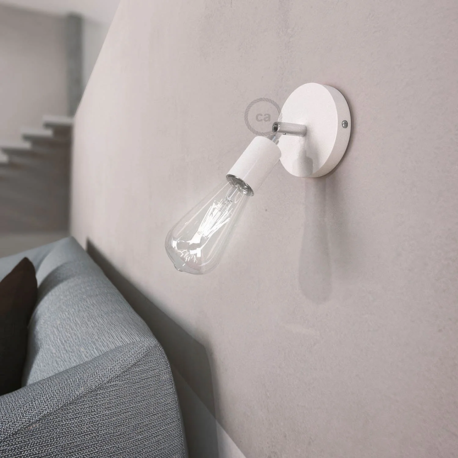 Fermaluce Metal 90°, adjustable light point for wall or ceiling - Matt white - Image 2