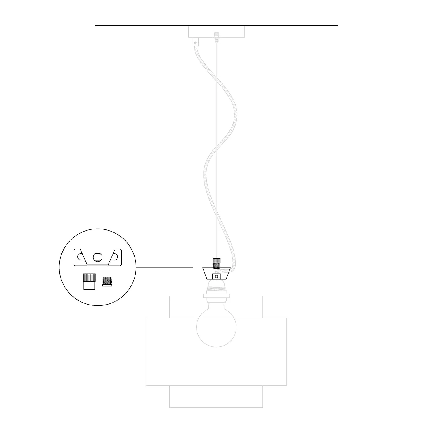 Metal balancer with millimetric adjustment for steel cords and Lampshades – M10x1 pitch - Image 3