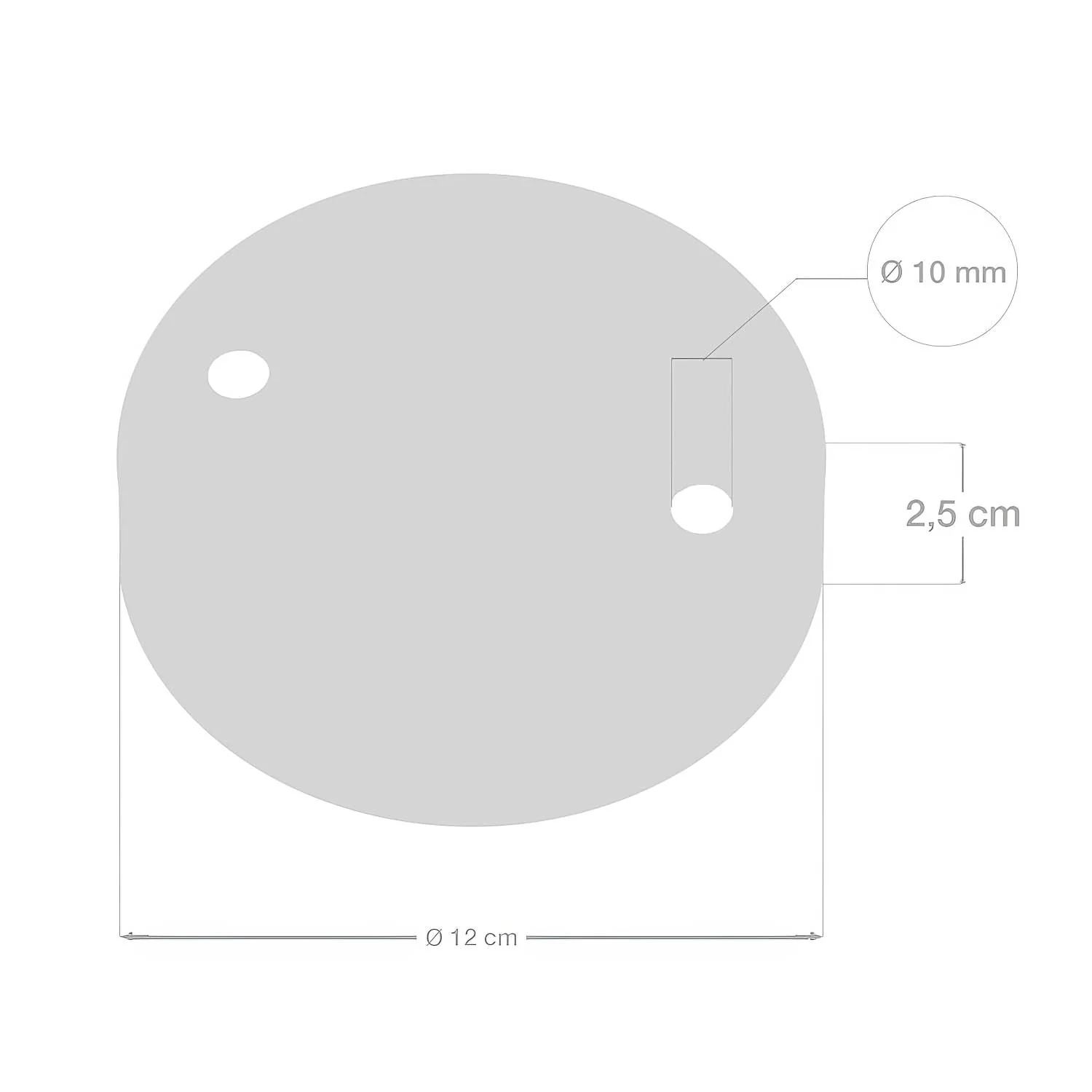 Cylindrical metal ceiling rose kit with 2 holes - Satin copper - Image 5