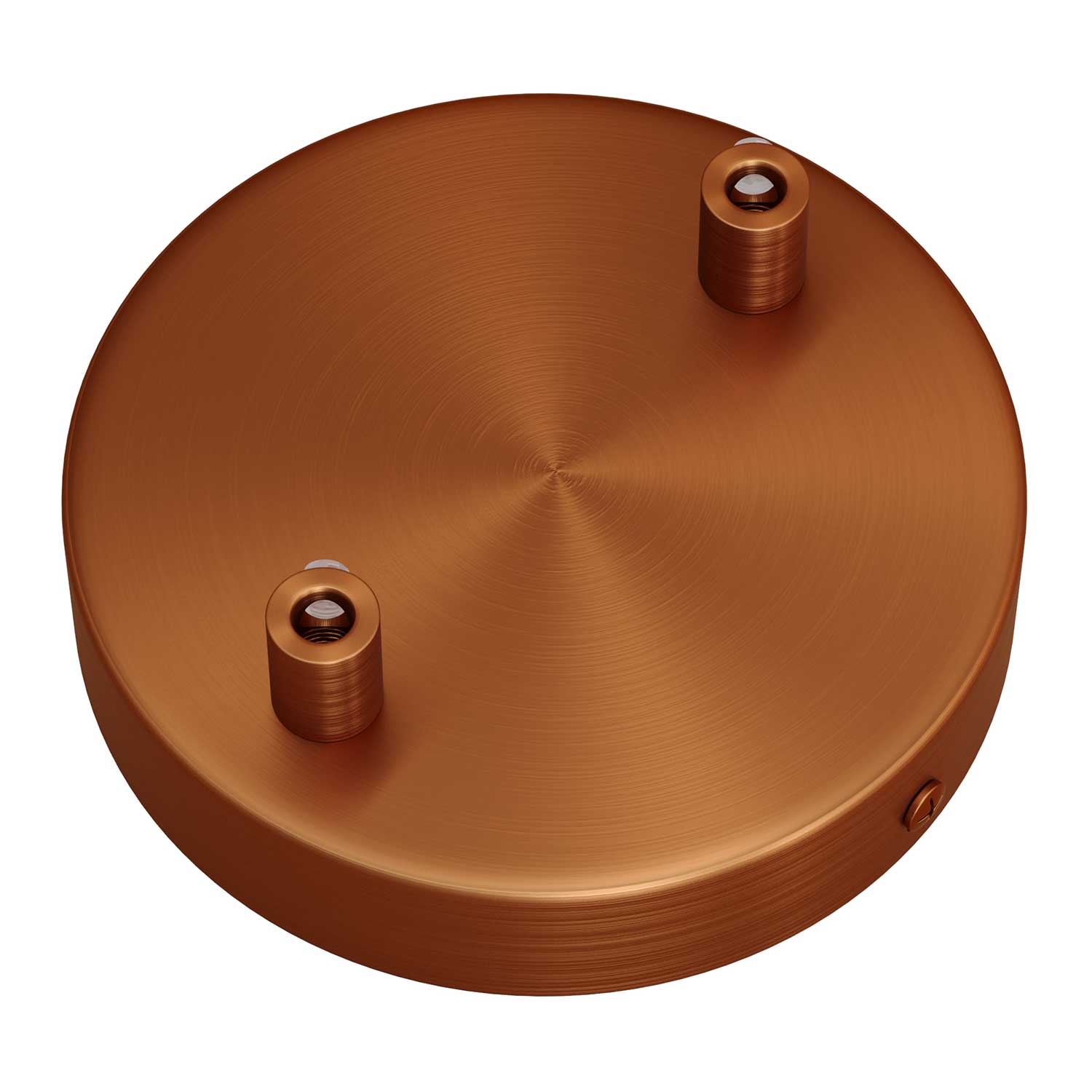 Cylindrical metal ceiling rose kit with 2 holes - Satin copper - Image 7