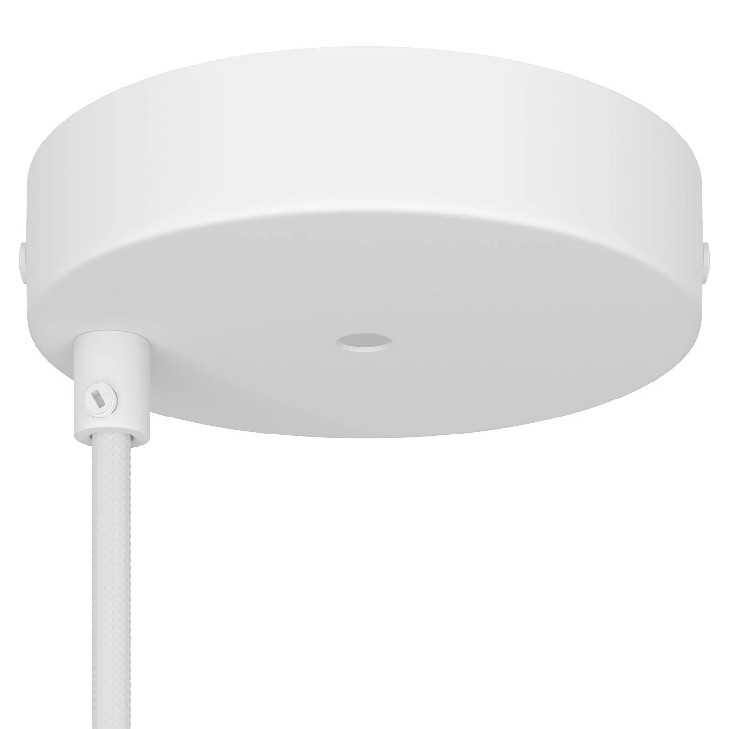 Cylindrical metal Ceiling canopy kit Ø 120 mm with 2 central and offset holes – Matt White