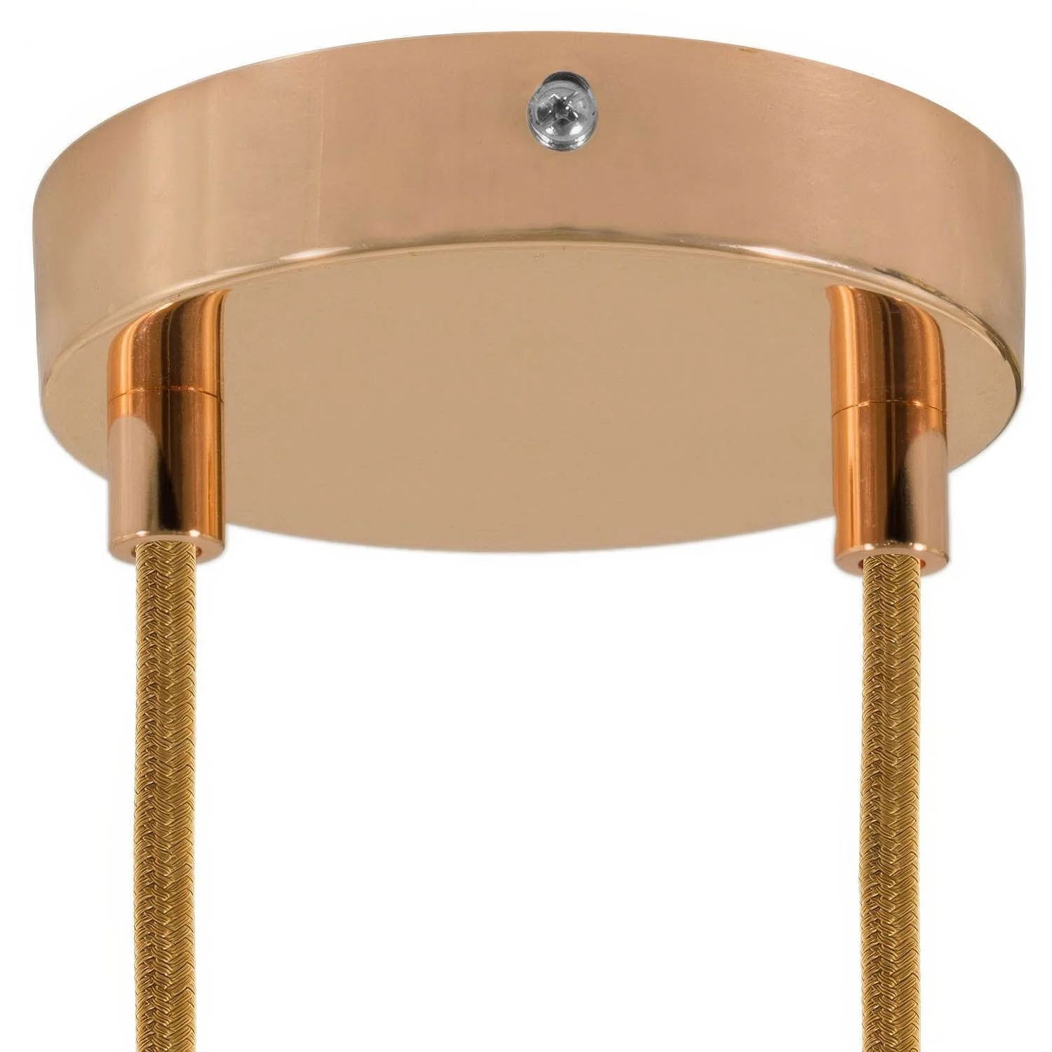 Cylindrical metal ceiling rose kit with 2 holes - Copper - Image 6