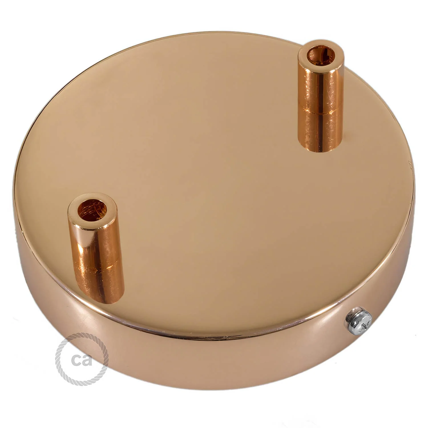 Cylindrical metal ceiling rose kit with 2 holes - Copper - Image 7