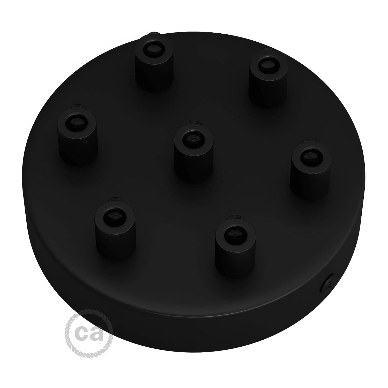 Cylindrical ceiling rose kit in metal with 7 holes - Black - Image 7