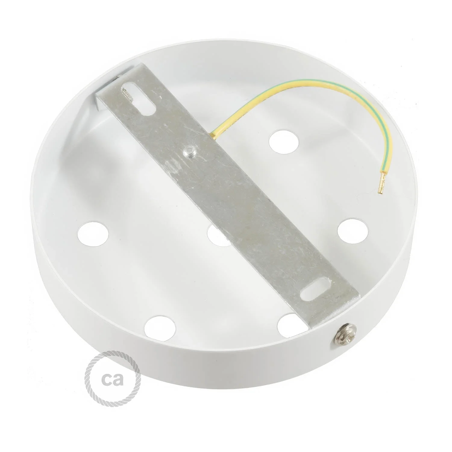 7-hole cylindrical metal ceiling rose kit - Matt white - Image 4