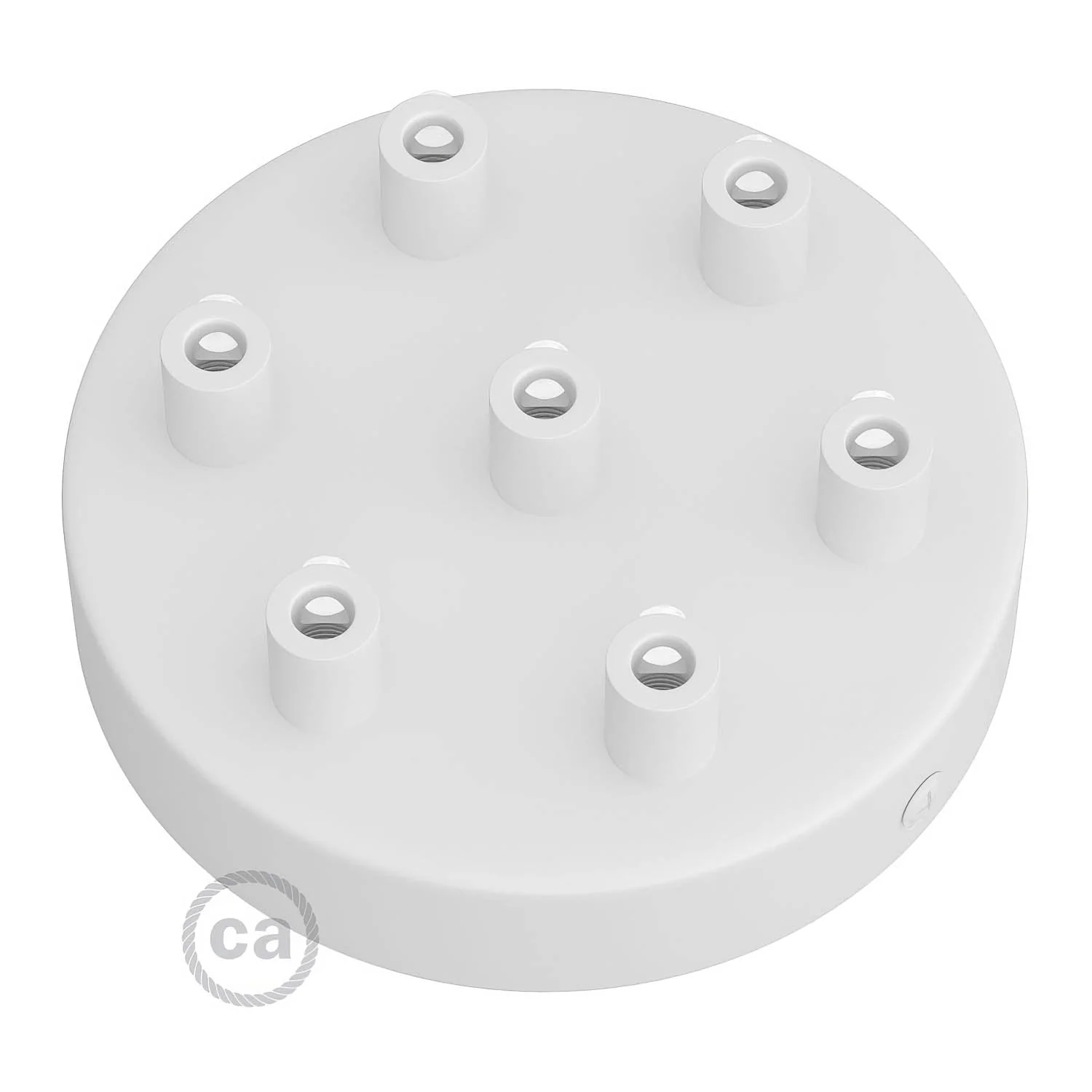7-hole cylindrical metal ceiling rose kit - Matt white - Image 7