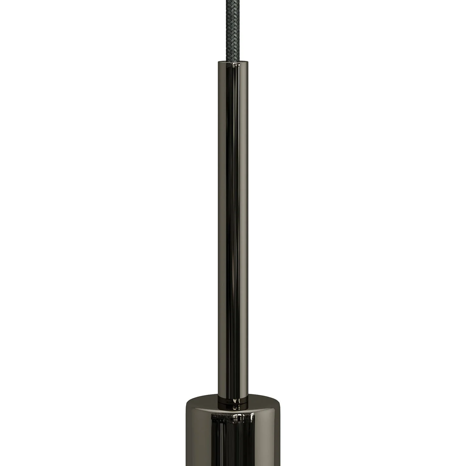 Cylindrical metal cable clamp, length 15 cm, complete with rod, nut and washer - Pearl black - Image 2